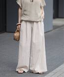 《追加 / 新色》リネンコットンワイドギャザーパンツ