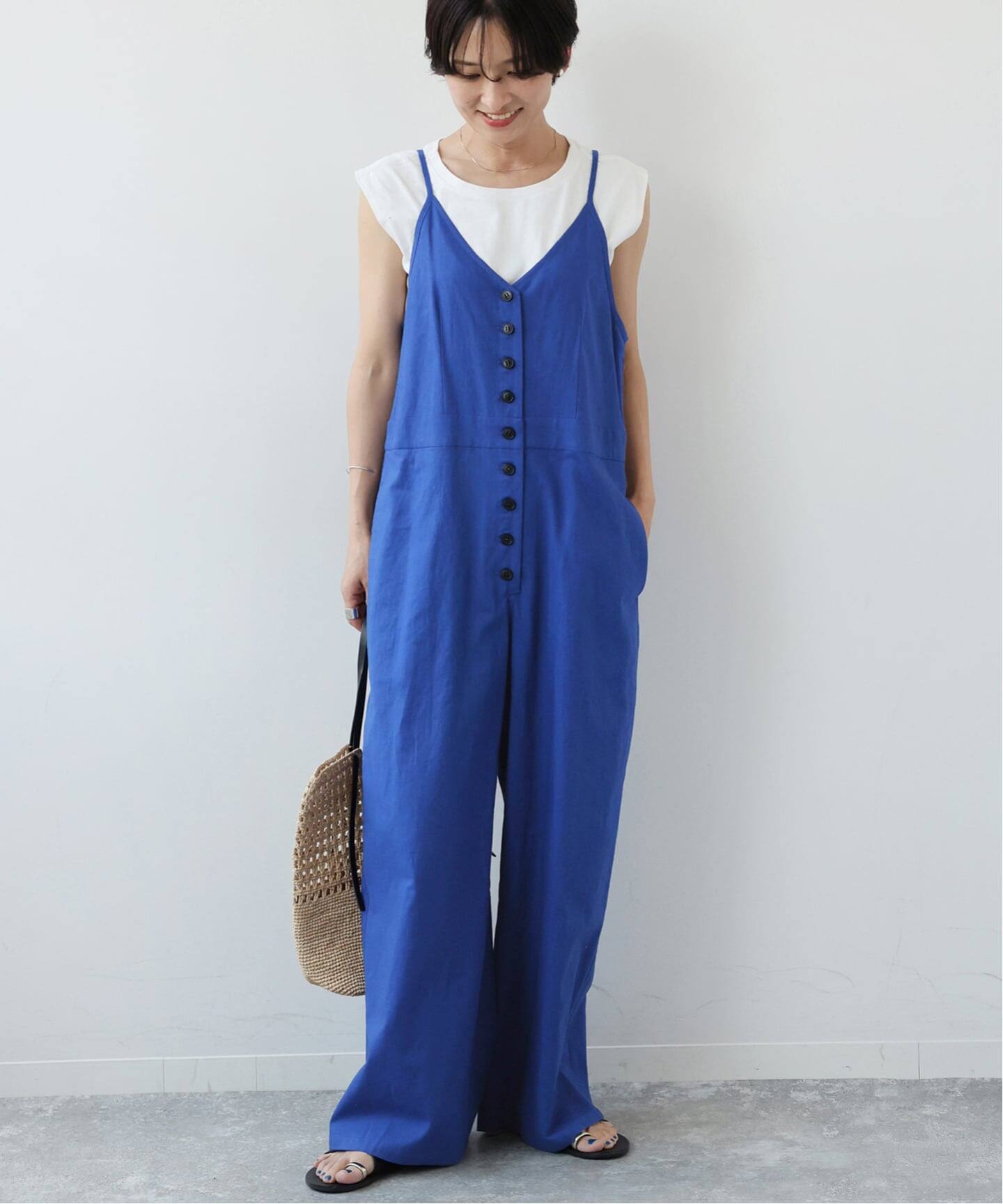 タンクトップ付　キャミサロペット WEB限定追加2 / 2枚セット》手洗い可 / タンクトップ付きキャミ