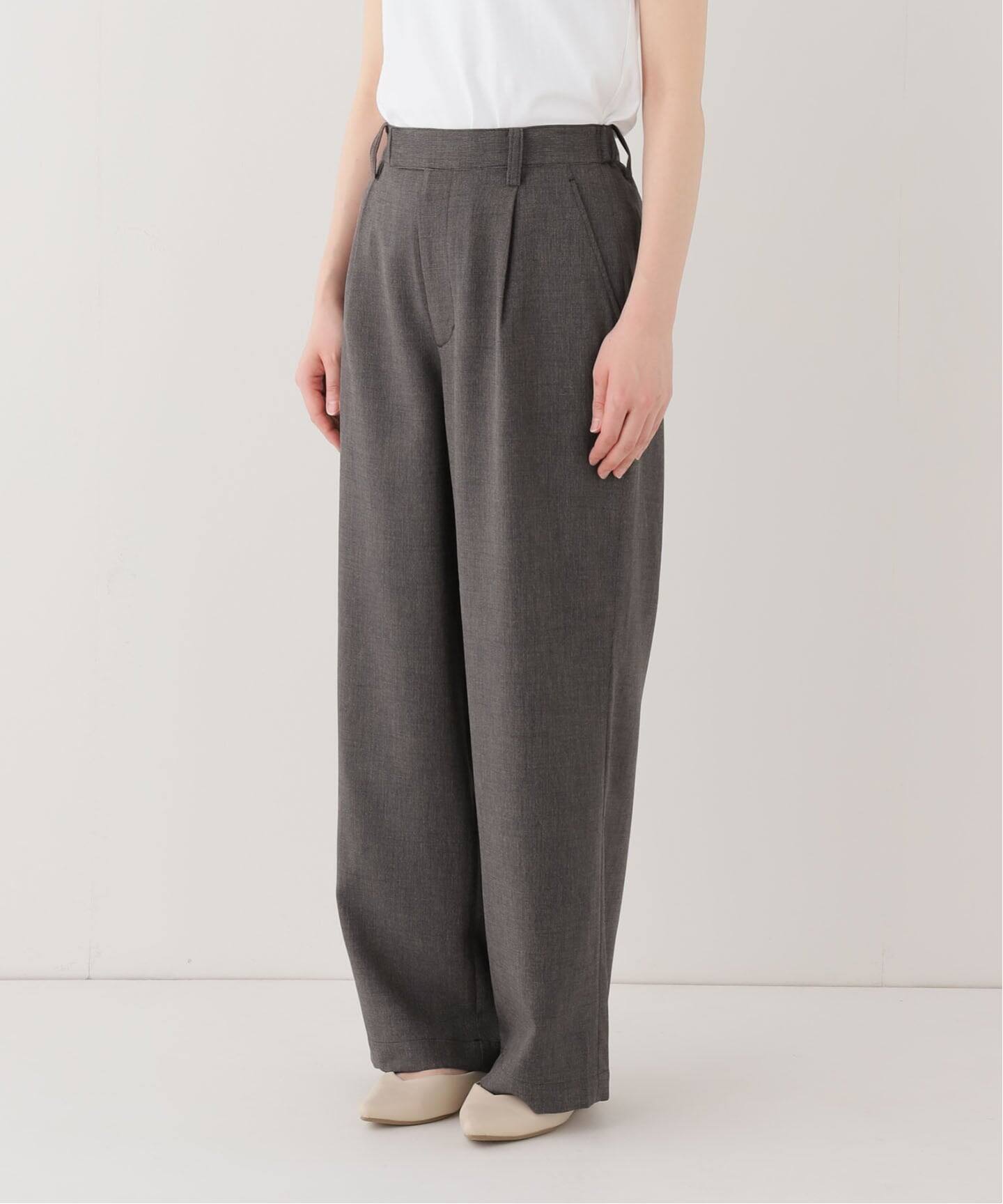 26SS新作 / 防シワ］メランジドビータックパンツ（スラックス