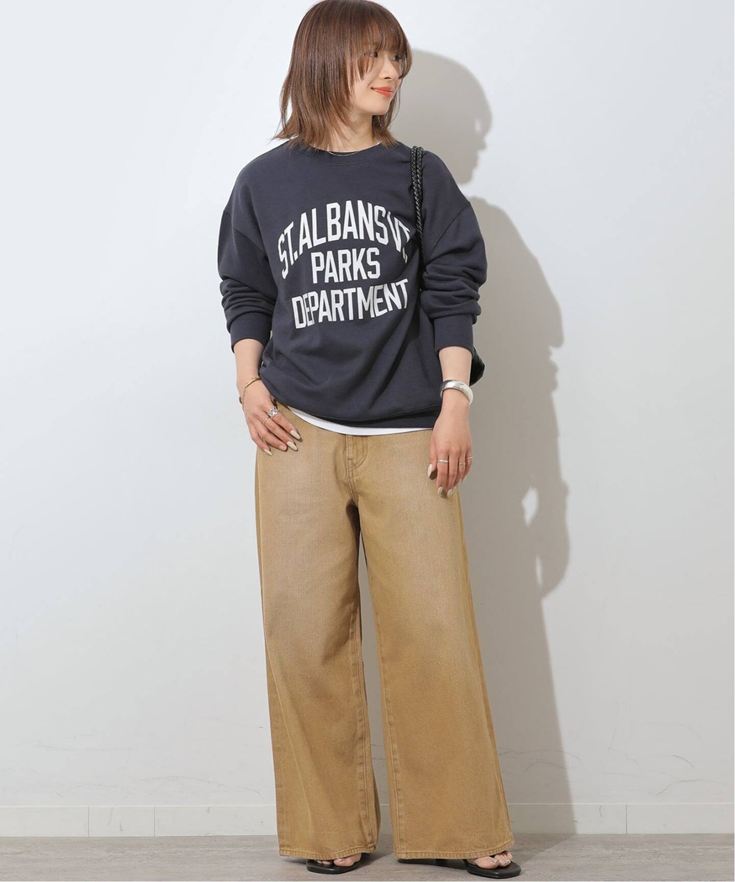 予約》コットンツイルワイドパンツ（デニムパンツ・ジーンズ