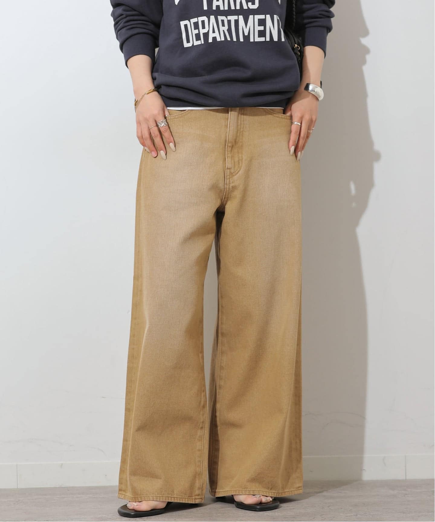 予約》コットンツイルワイドパンツ（デニムパンツ・ジーンズ