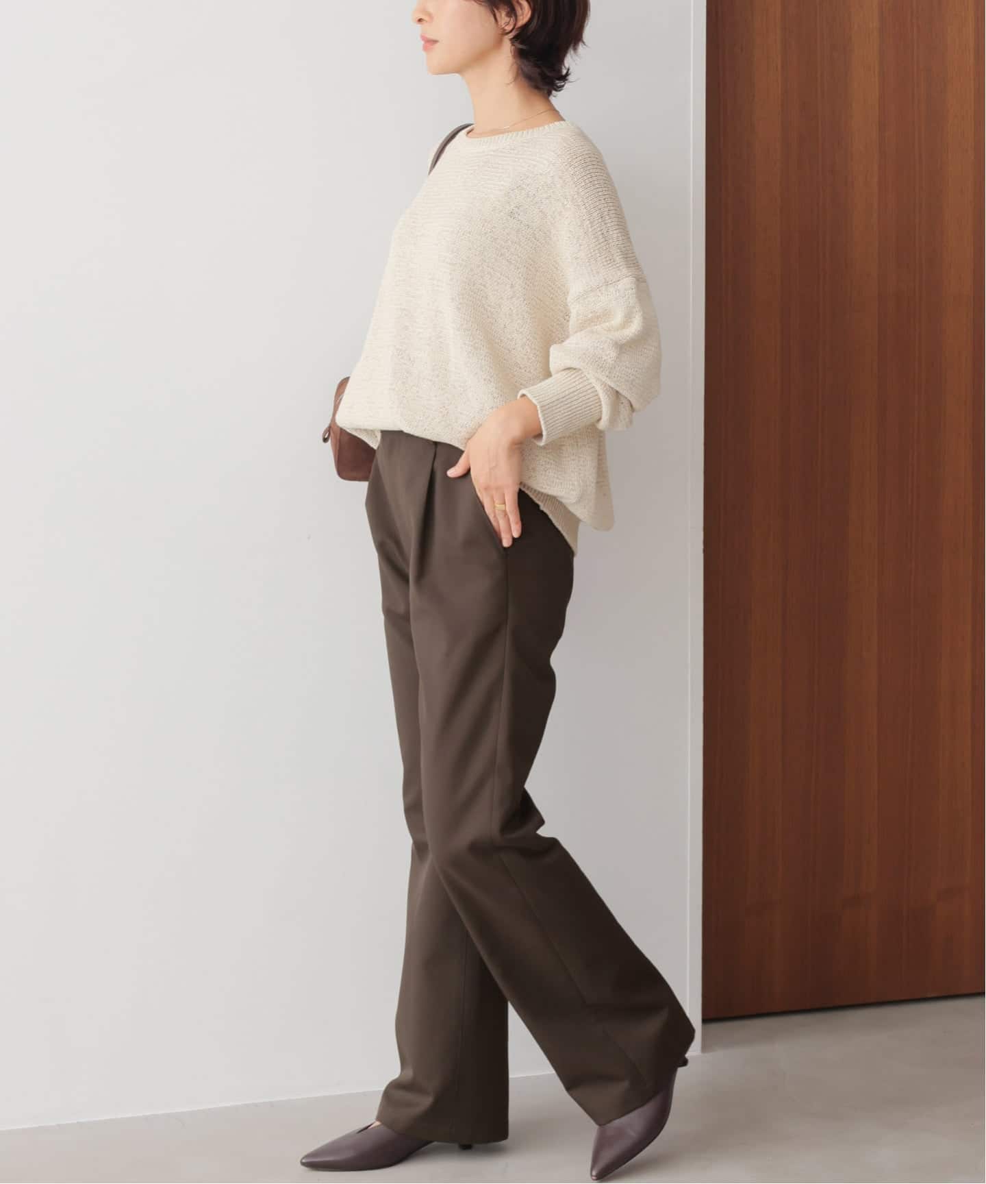 予約》［26SS新作］ストレッチツイルフレアパンツ（スラックス