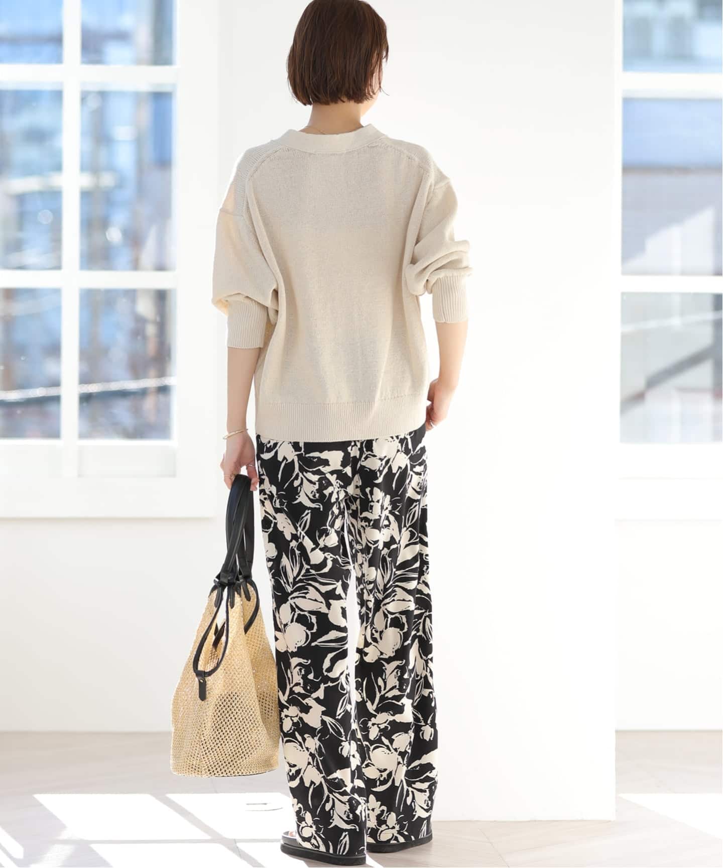 予約》［26SS新作］バイカラーリーフプリントパンツ（その他パンツ