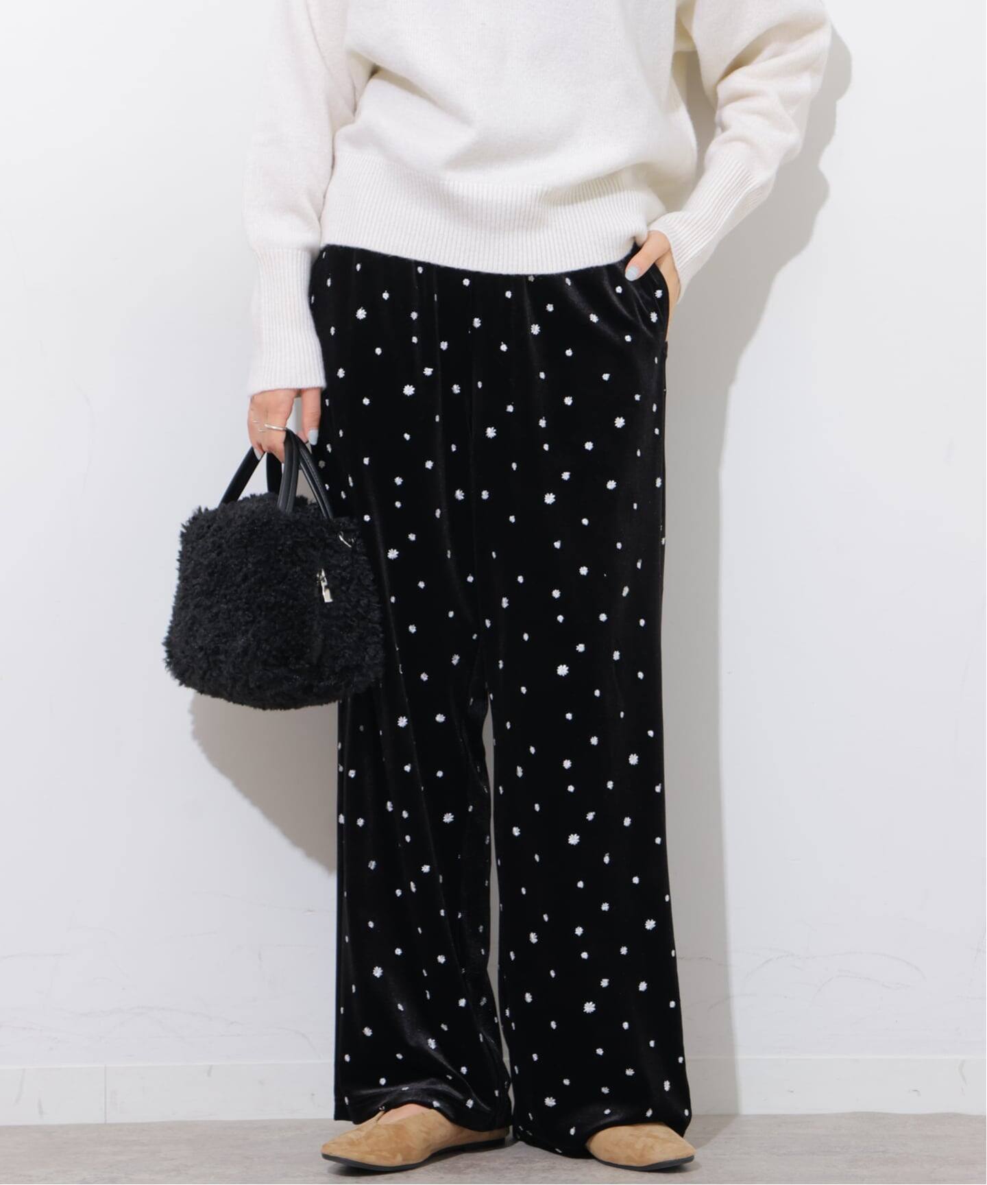 WEB限定追加》小花刺繍ベロアパンツ（その他パンツ）｜JOURNAL