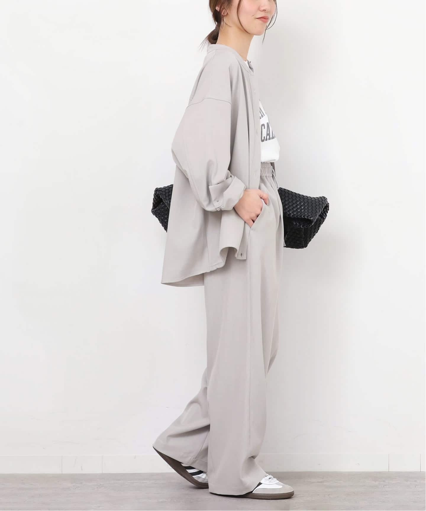 一部WEB限定》［2点セット］メランジツイルセットアップ（つなぎ