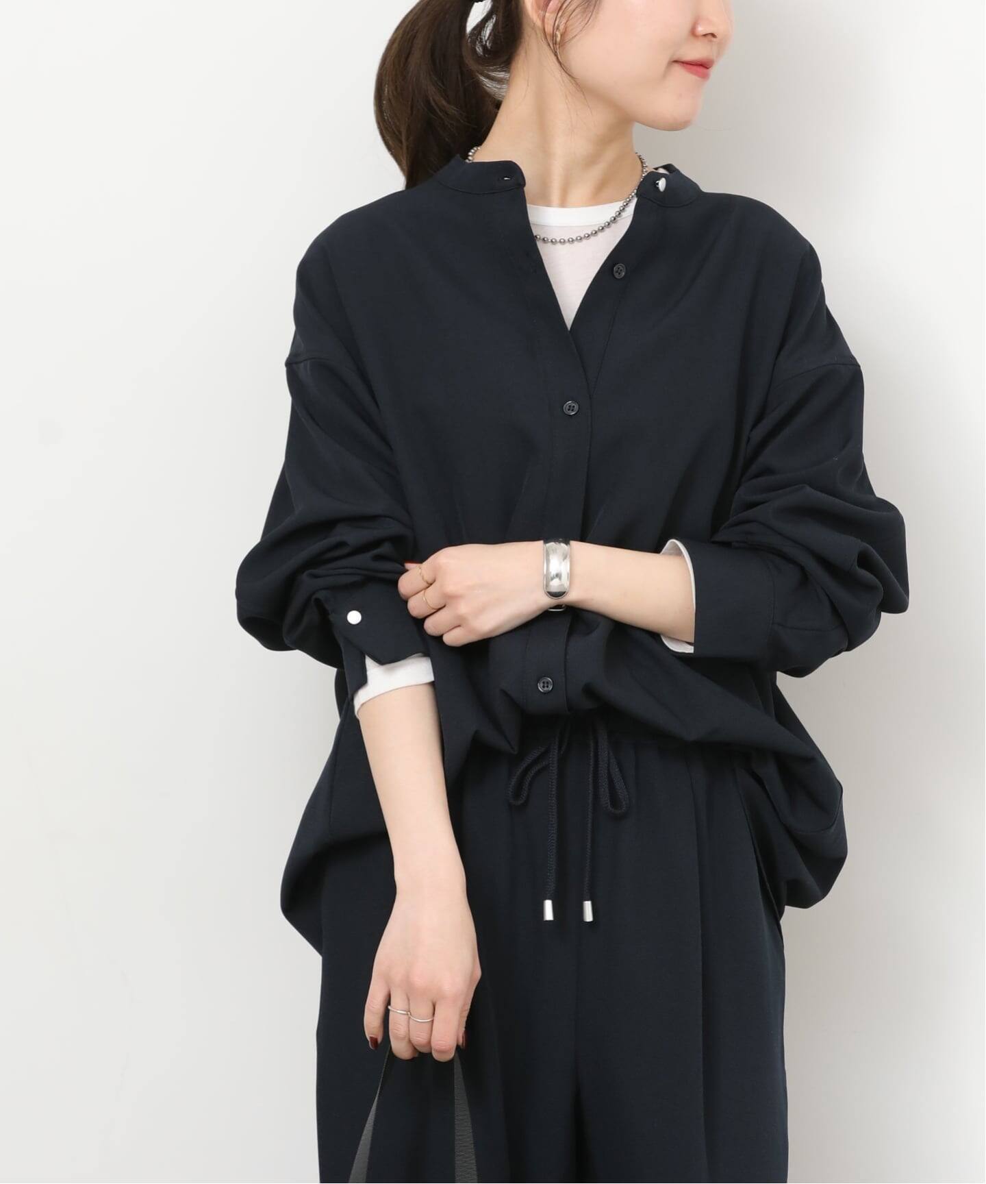 一部WEB限定》［2点セット］メランジツイルセットアップ（つなぎ