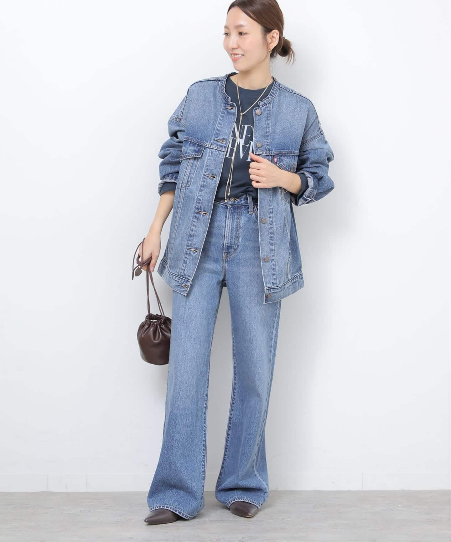 26SS新作］別注【LEVI'S】RIBCAGE WIDE LEG：デニム（デニムパンツ