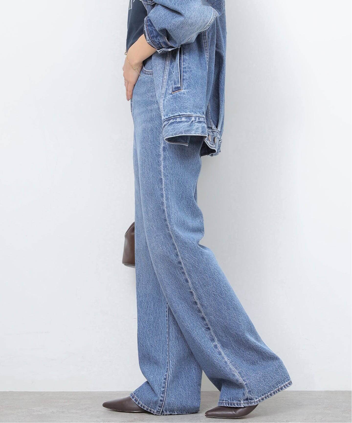 26SS新作］別注【LEVI'S】RIBCAGE WIDE LEG：デニム（デニムパンツ