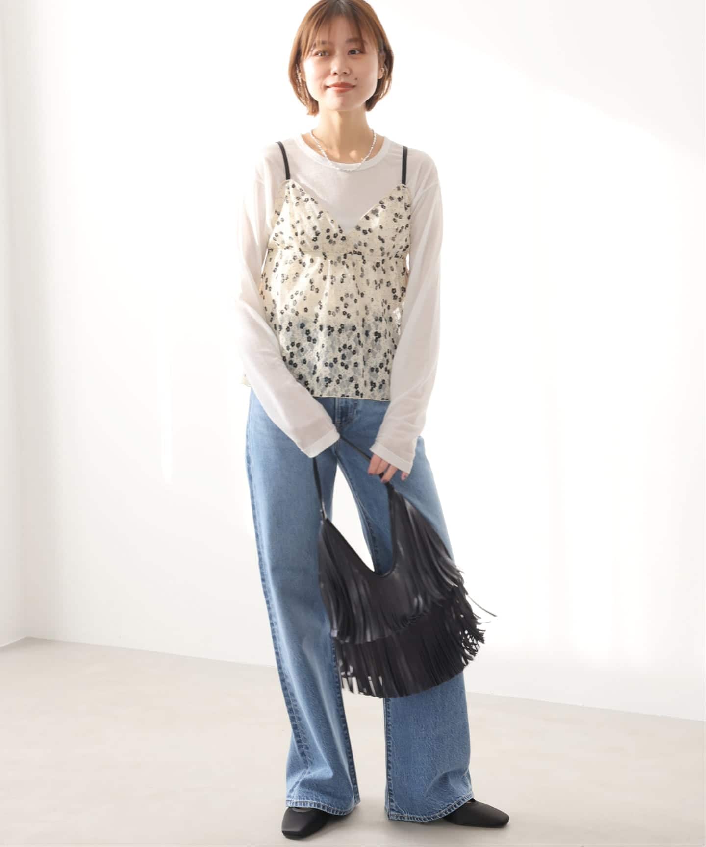 予約》［26SS新作］別注【LEVI'S】RIBCAGE WIDE LEG：デニム（デニム