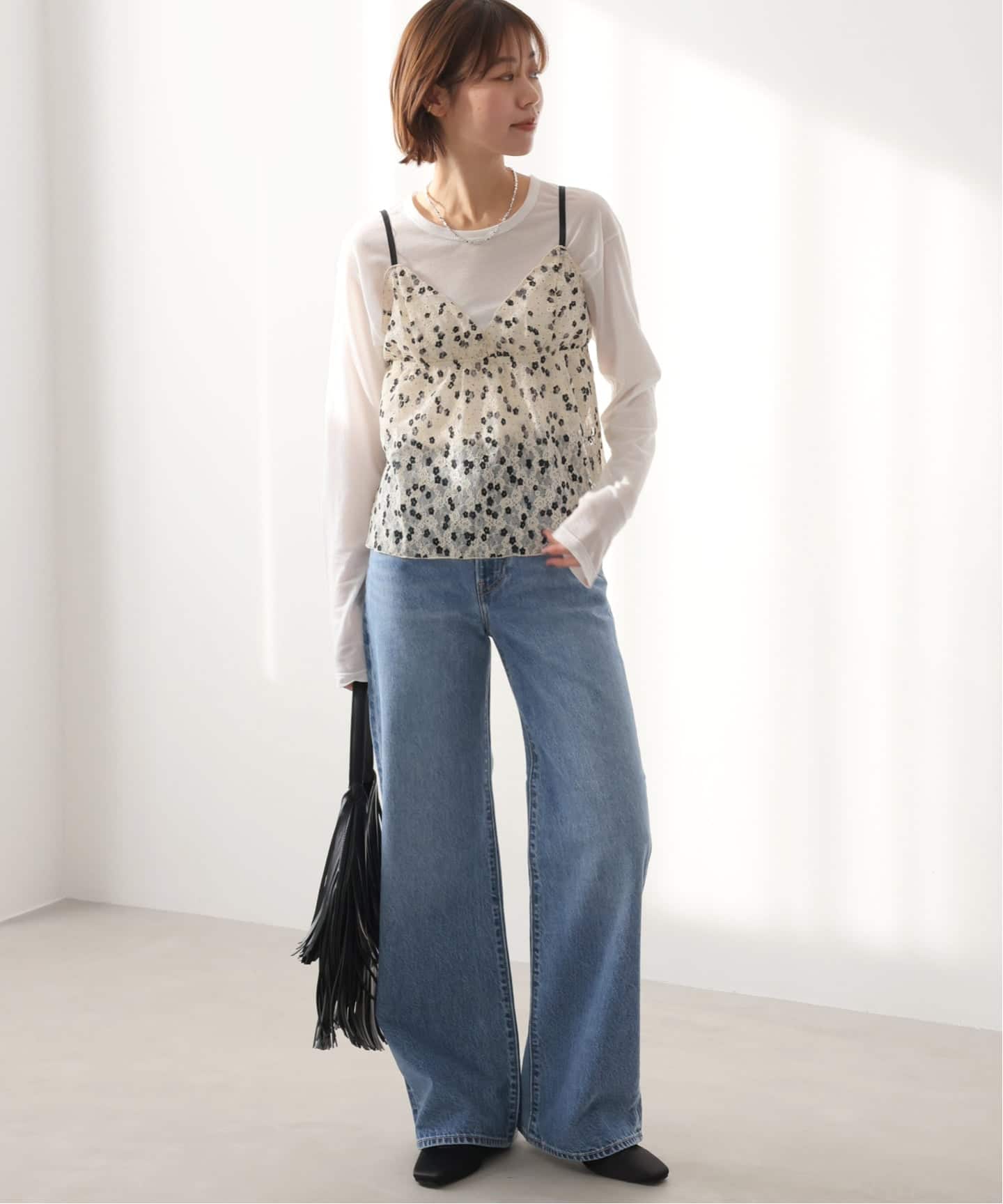 26SS新作］別注【LEVI'S】RIBCAGE WIDE LEG：デニム（デニムパンツ