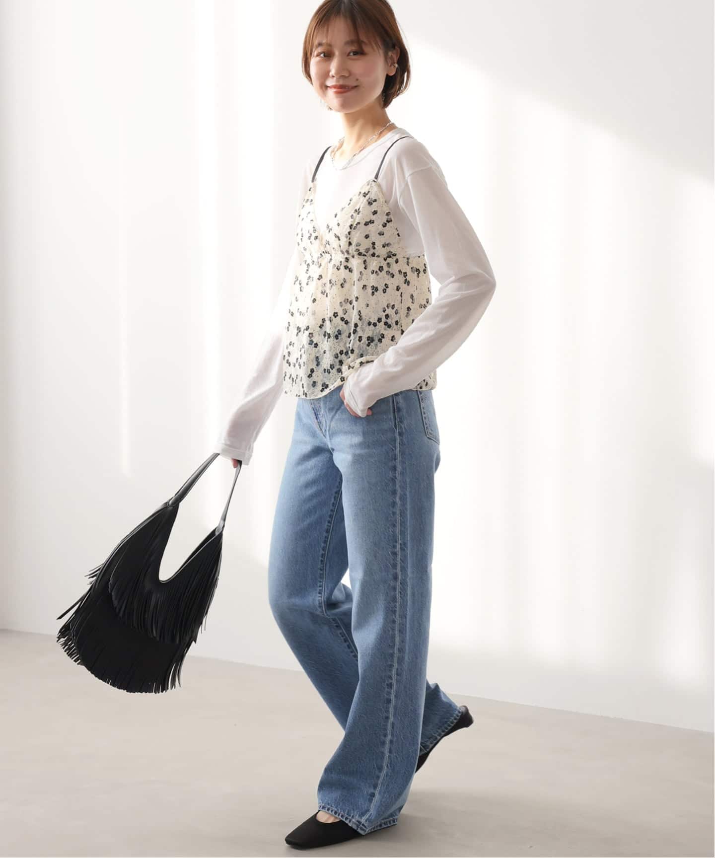 26SS新作］別注【LEVI'S】RIBCAGE WIDE LEG：デニム（デニムパンツ