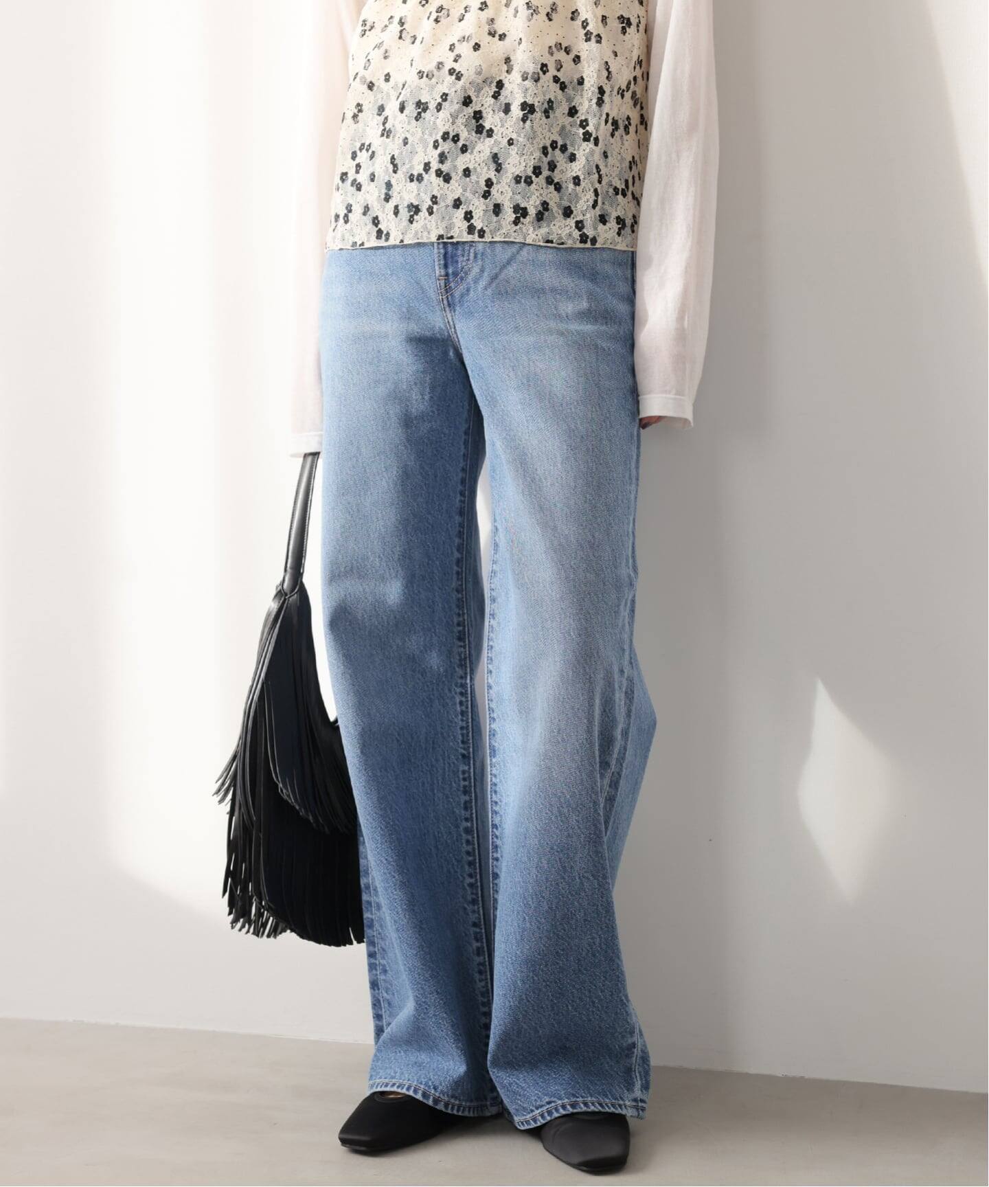 26SS新作］別注【LEVI'S】RIBCAGE WIDE LEG：デニム（デニムパンツ