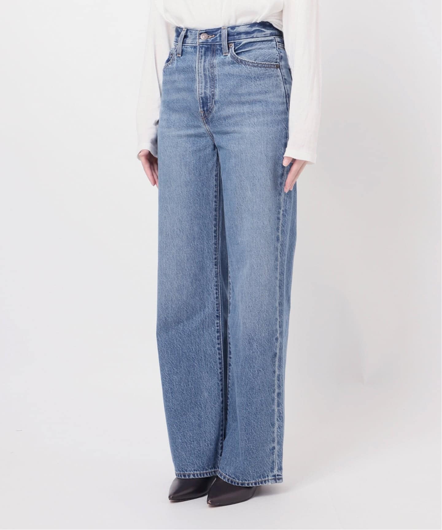 26SS新作］別注【LEVI'S】RIBCAGE WIDE LEG：デニム（デニムパンツ