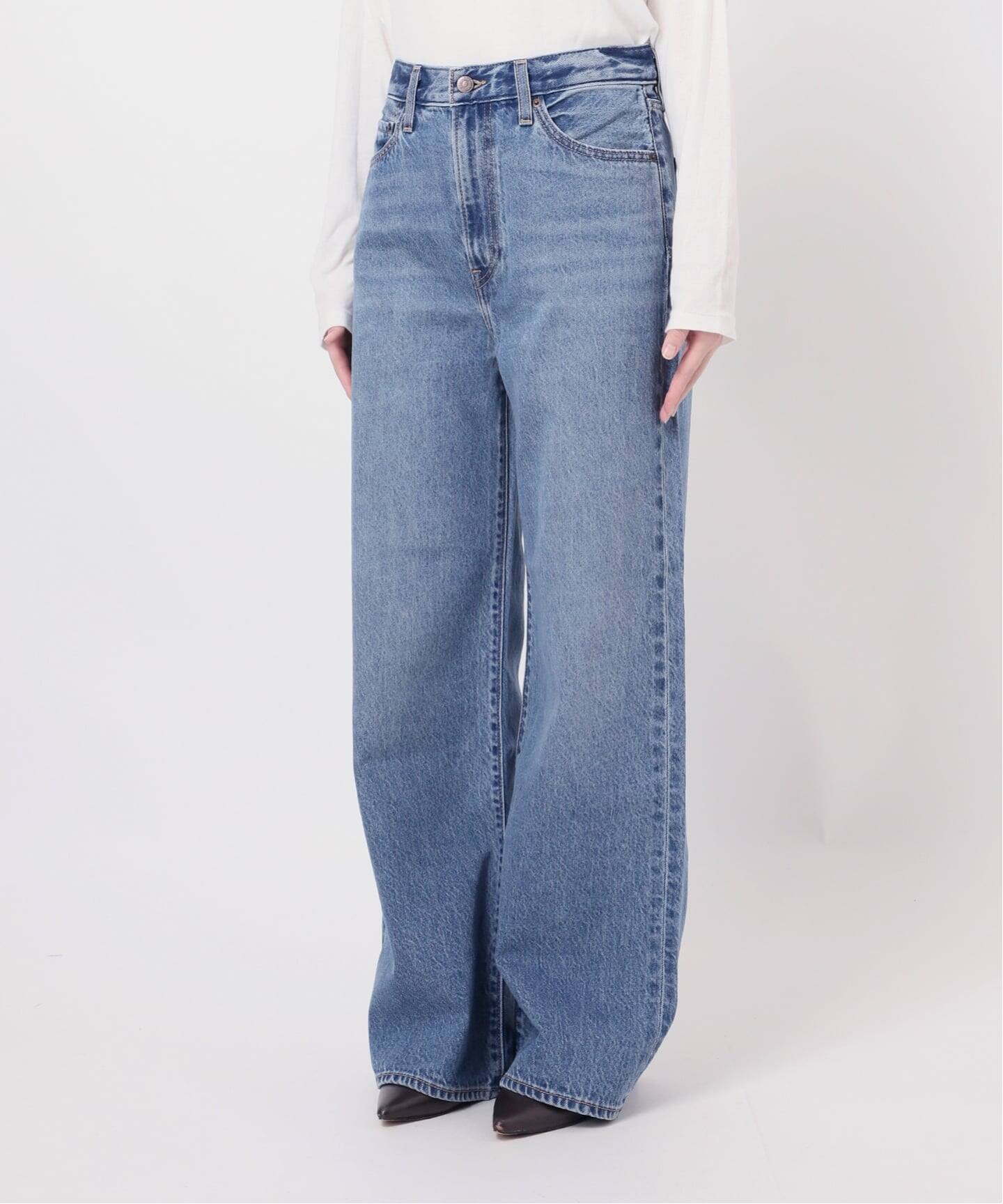 26SS新作］別注【LEVI'S】RIBCAGE WIDE LEG：デニム（デニムパンツ