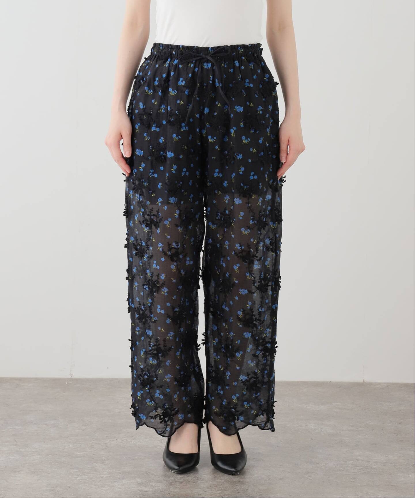 crinkle crinkle crinkle】 sheer flower easy pants（その他パンツ
