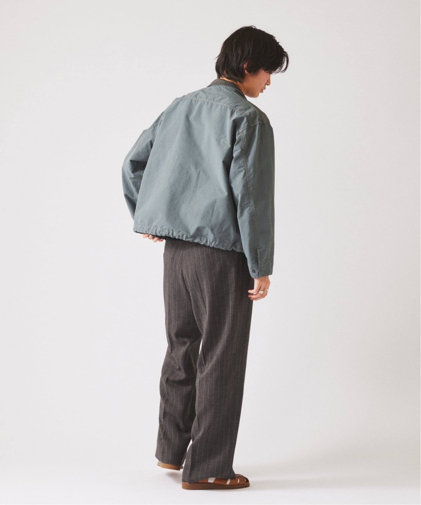ウォッシャブル バスケット ストライプ ワイドスラックス(セットアップ