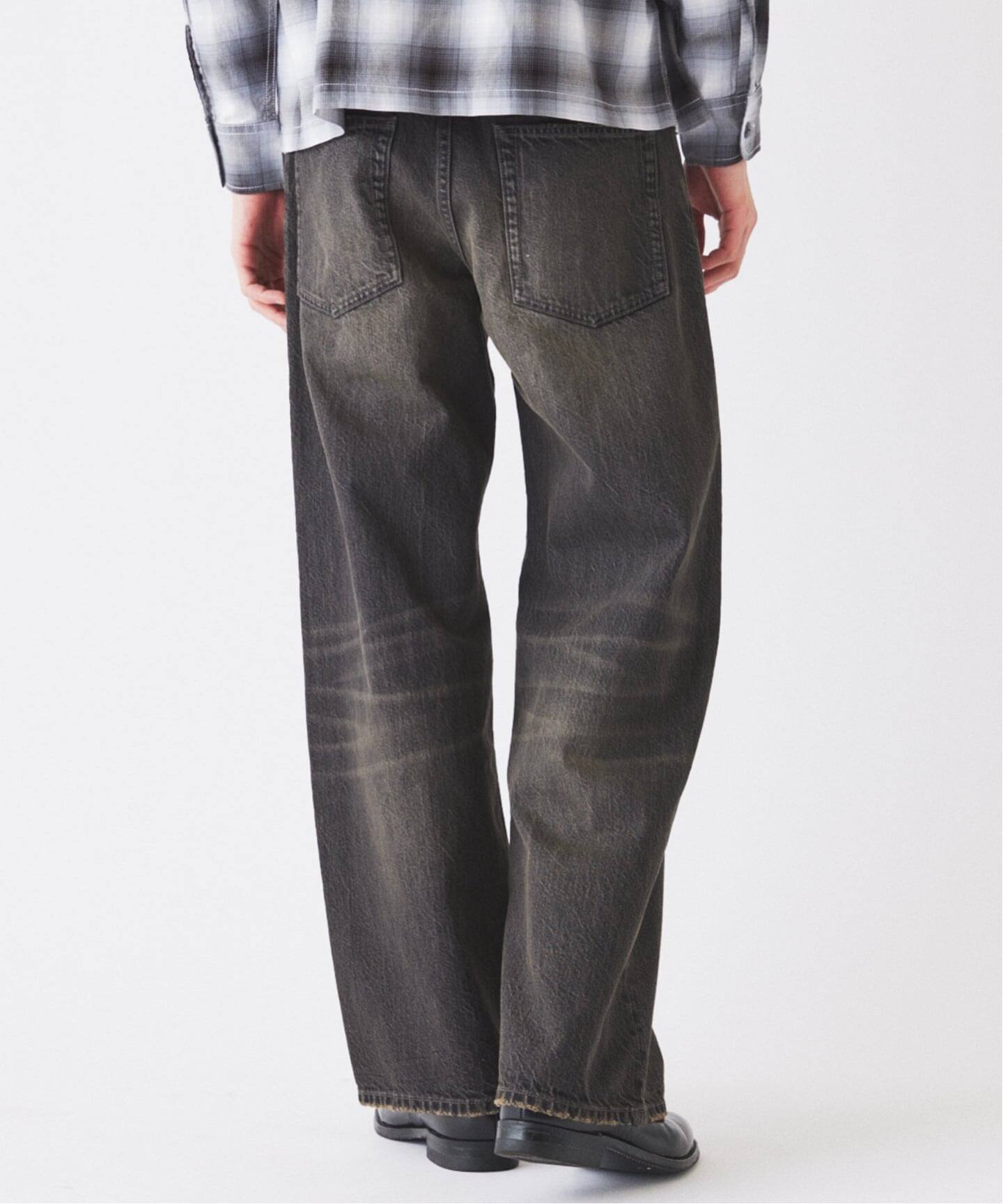数分限定値下げスモーキーデニム 11oz ワイドパンツ　サイズM　ブラック スモーキーデニム 11oz ワイドパンツ（デニムパンツ・ジーンズ