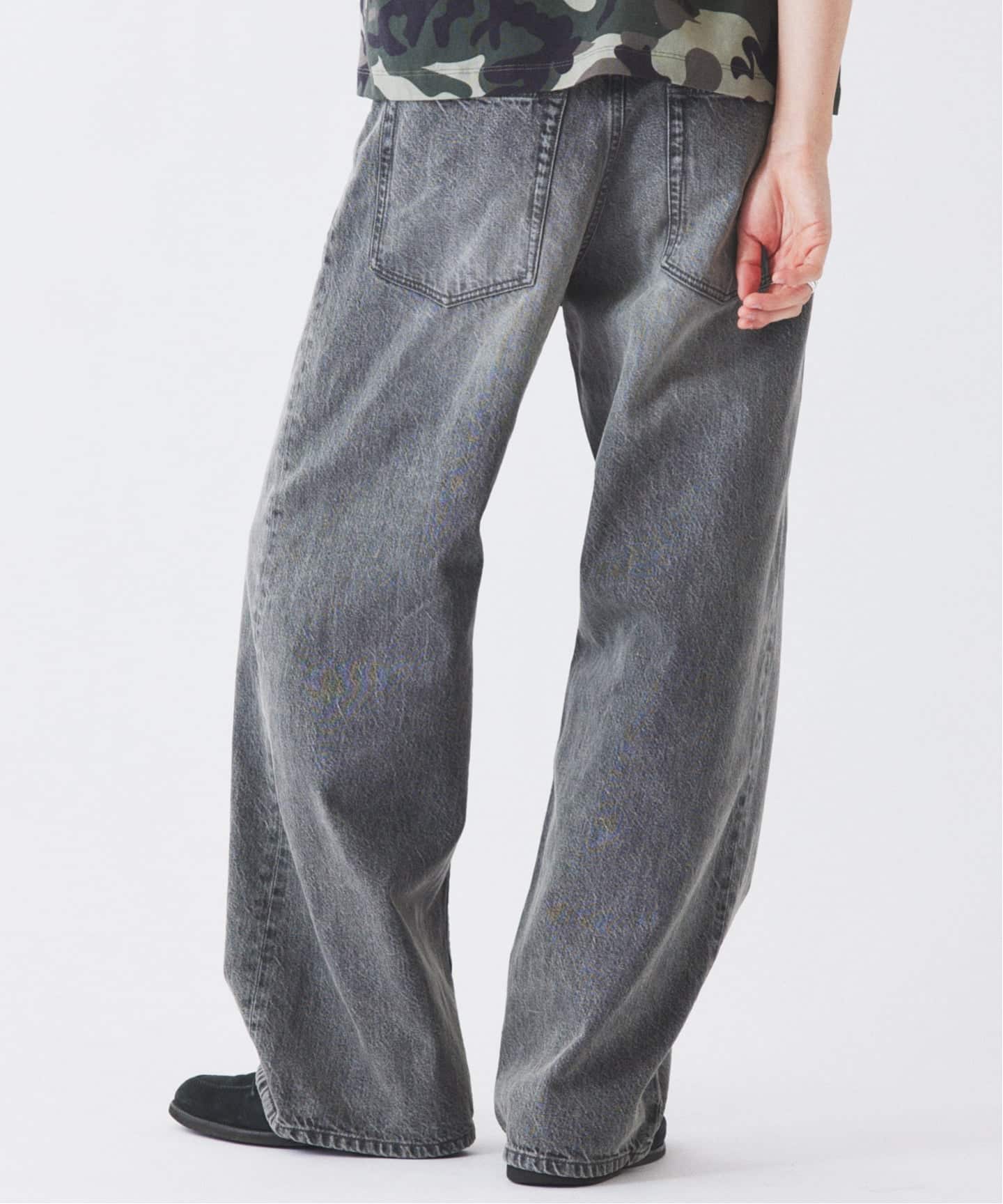 予約》スモーキーデニム 11oz フェード ワイドパンツ（デニムパンツ