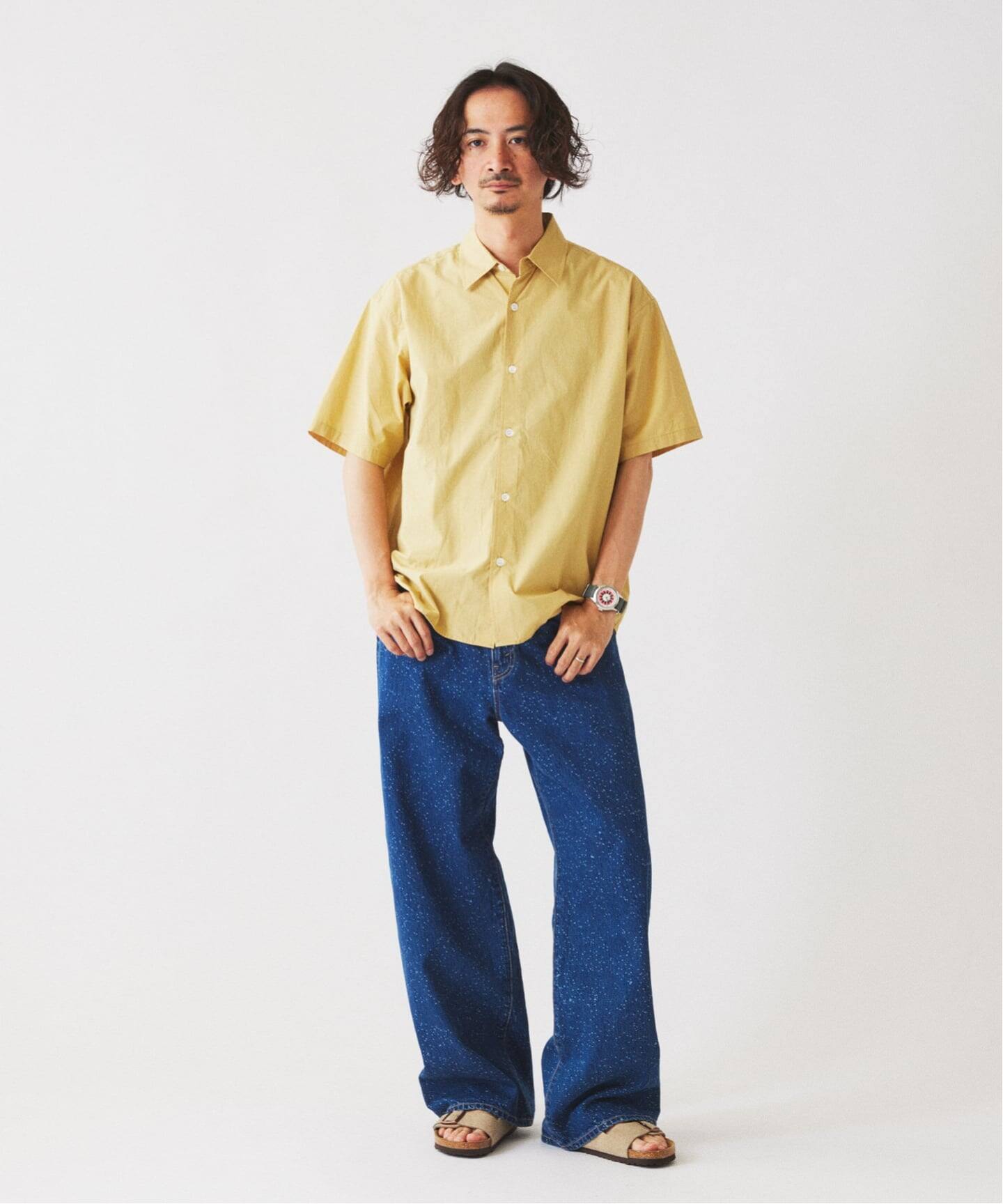 予約》スモーキーデニム 11oz フェード ワイドパンツ（デニムパンツ