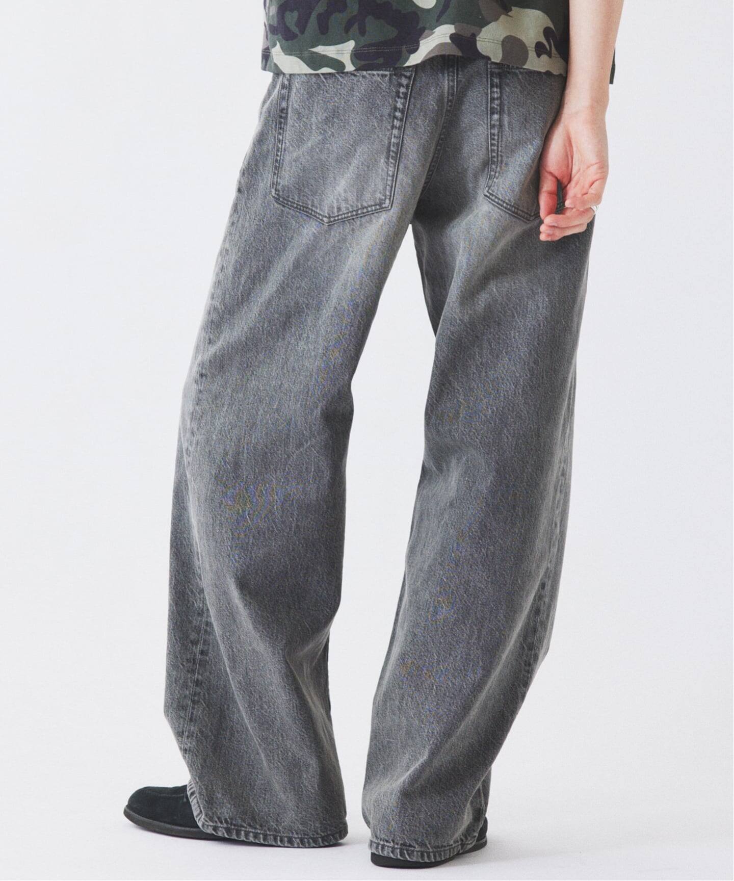 スモーキーデニム 11oz フェード ワイドパンツ（デニムパンツ