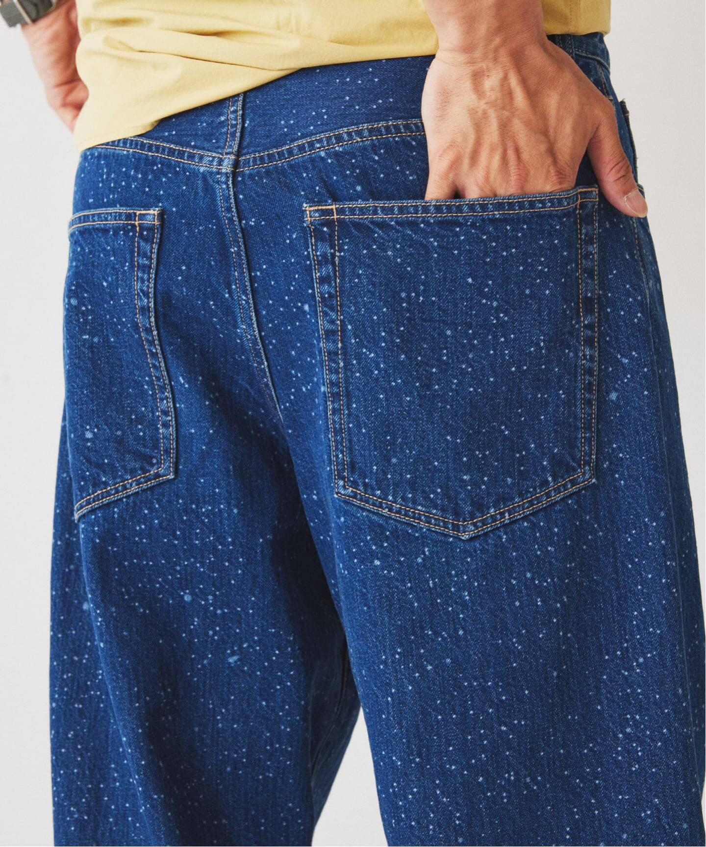 スモーキーデニム 11oz フェード ワイドパンツ（デニムパンツ 