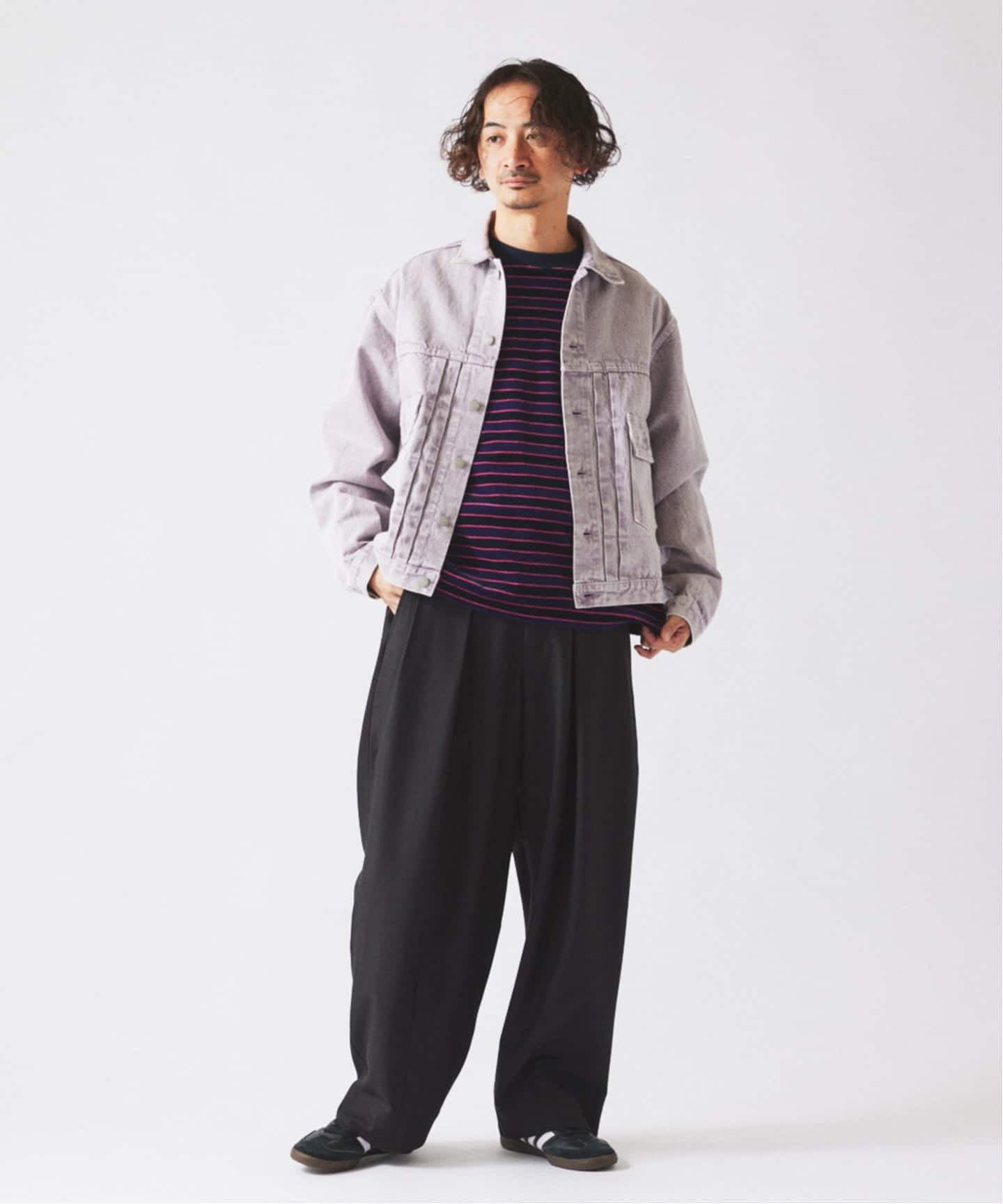 ダブルプリーツ ヒールカット スラックス（スラックス）｜JOURNAL