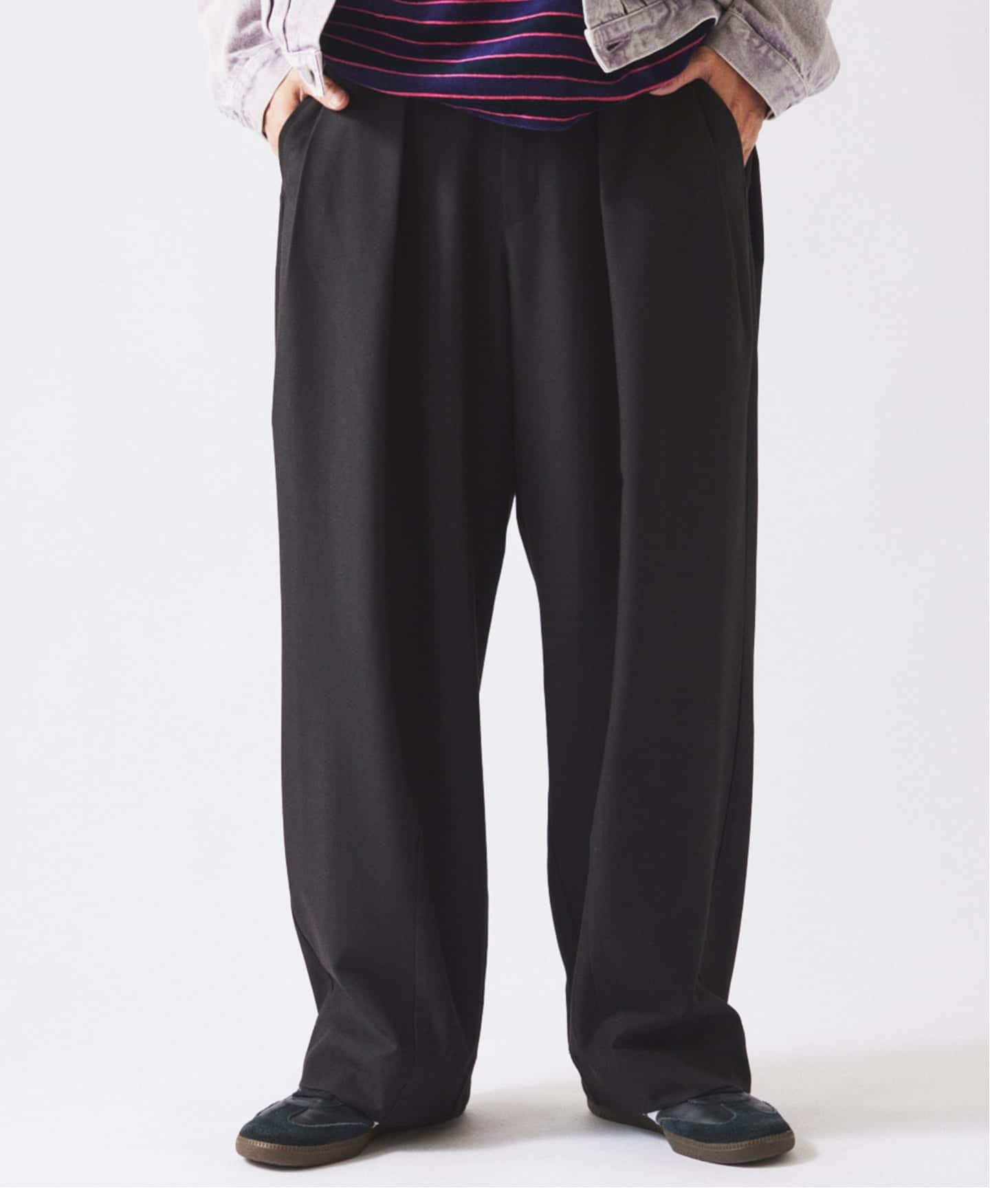 ダブルプリーツ ヒールカット スラックス（スラックス）｜JOURNAL