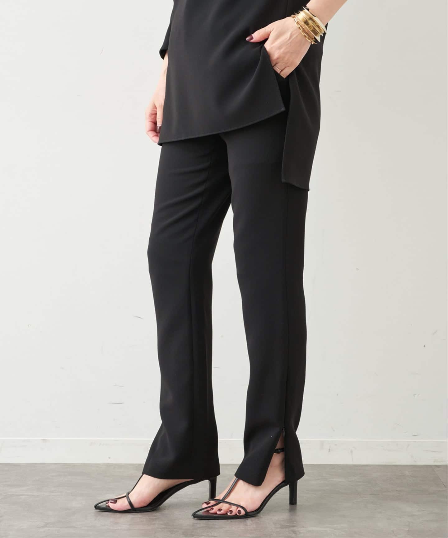 トリアセジョーゼット スリムジップパンツ（スラックス）｜Deuxieme