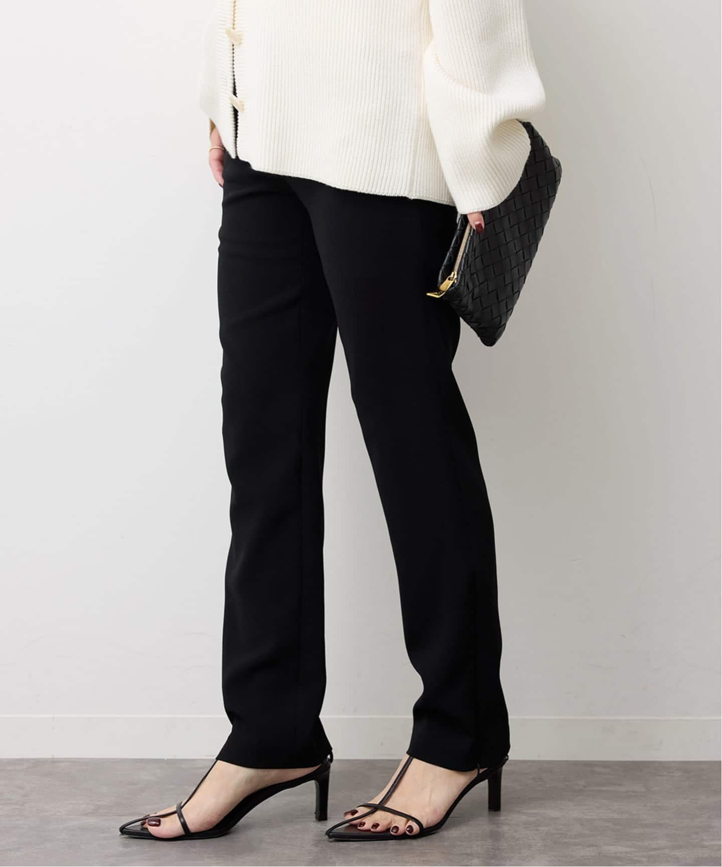 予約》*トリアセジョーゼット スリムジップパンツ（スラックス