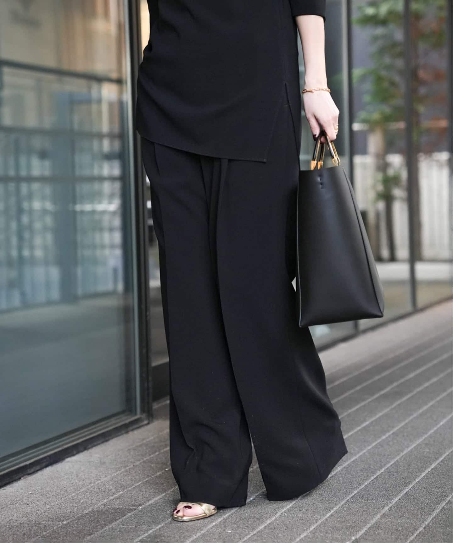 トリアセジョーゼット タックパンツ（スラックス）｜Deuxieme Classe