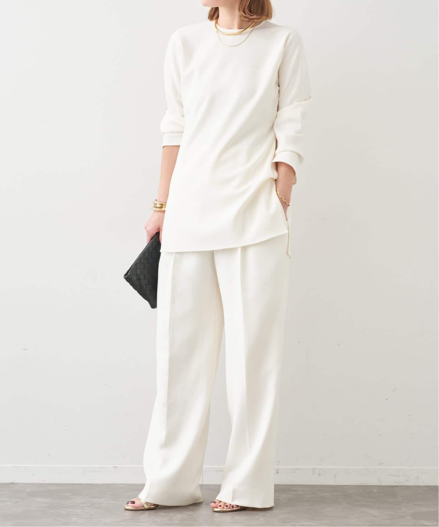 トリアセジョーゼット タックパンツ（スラックス）｜Deuxieme Classe