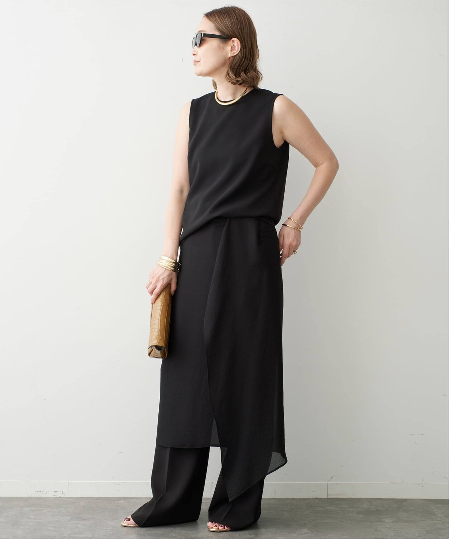 トリアセジョーゼット タックパンツ（スラックス）｜Deuxieme Classe