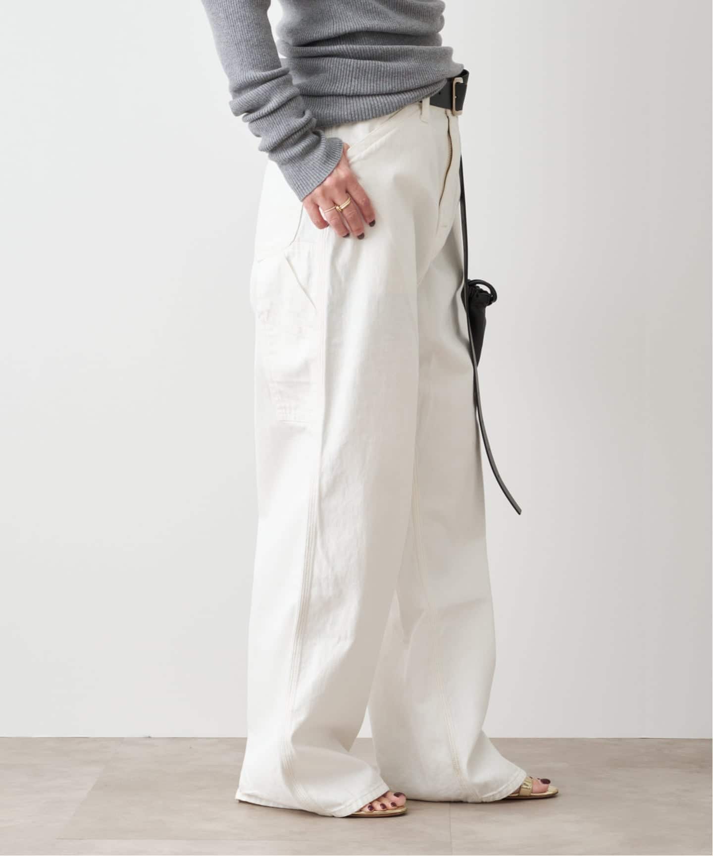 美品☆ドゥーズィエムクラス Lee 別注ペインターデニム 34ホワイト Deuxieme Classe（ドゥーズィエムクラス） スラックス パンツ Lee