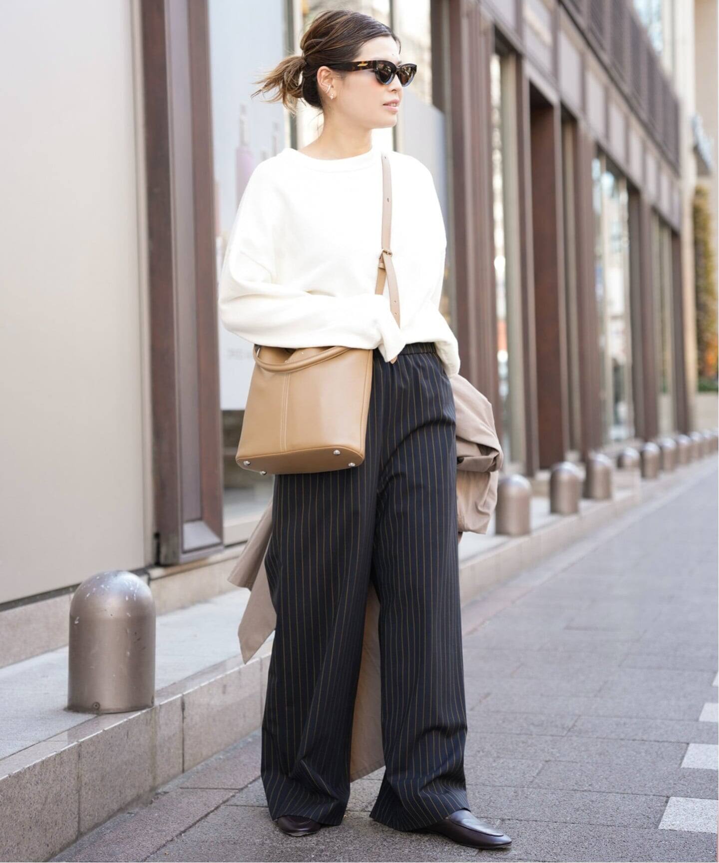 Effortless Wool ストライプパンツ（スラックス）｜Deuxieme Classe