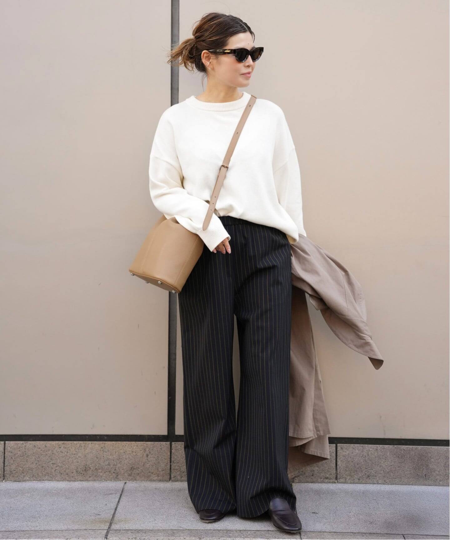 Effortless Wool ストライプパンツ（スラックス）｜Deuxieme Classe