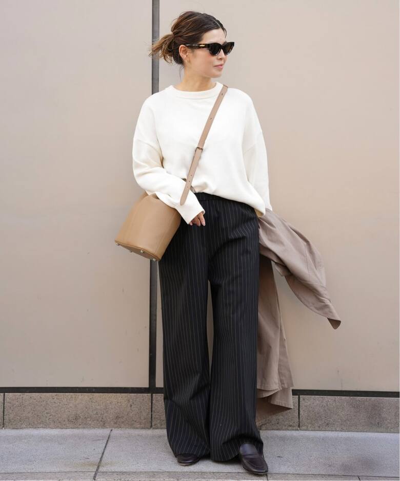 Effortless Wool ストライプパンツ（スラックス）｜Deuxieme Classe 