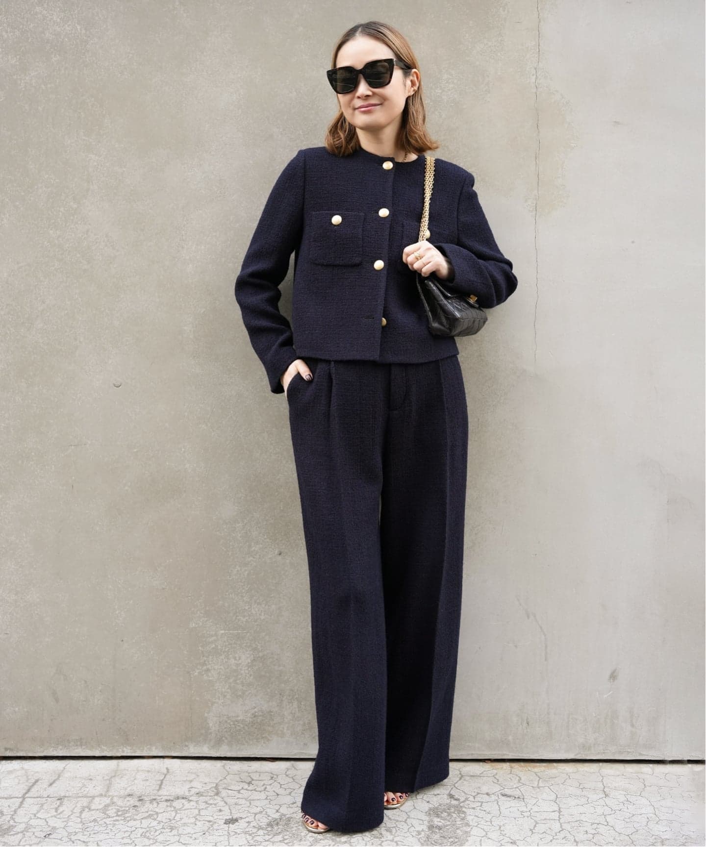 Tweed Wide パンツ（スラックス）｜Deuxieme Classe（ドゥーズィエム