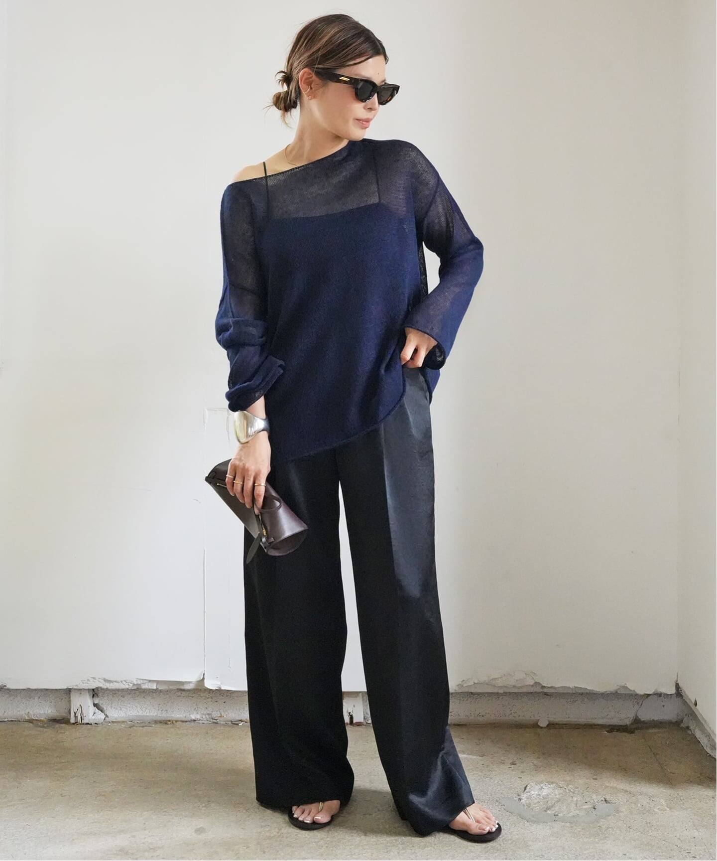 【着用1回】Deuxieme Classe／narrow パンツ・36 Minimal Satin パンツ（スラックス）｜Deuxieme Classe