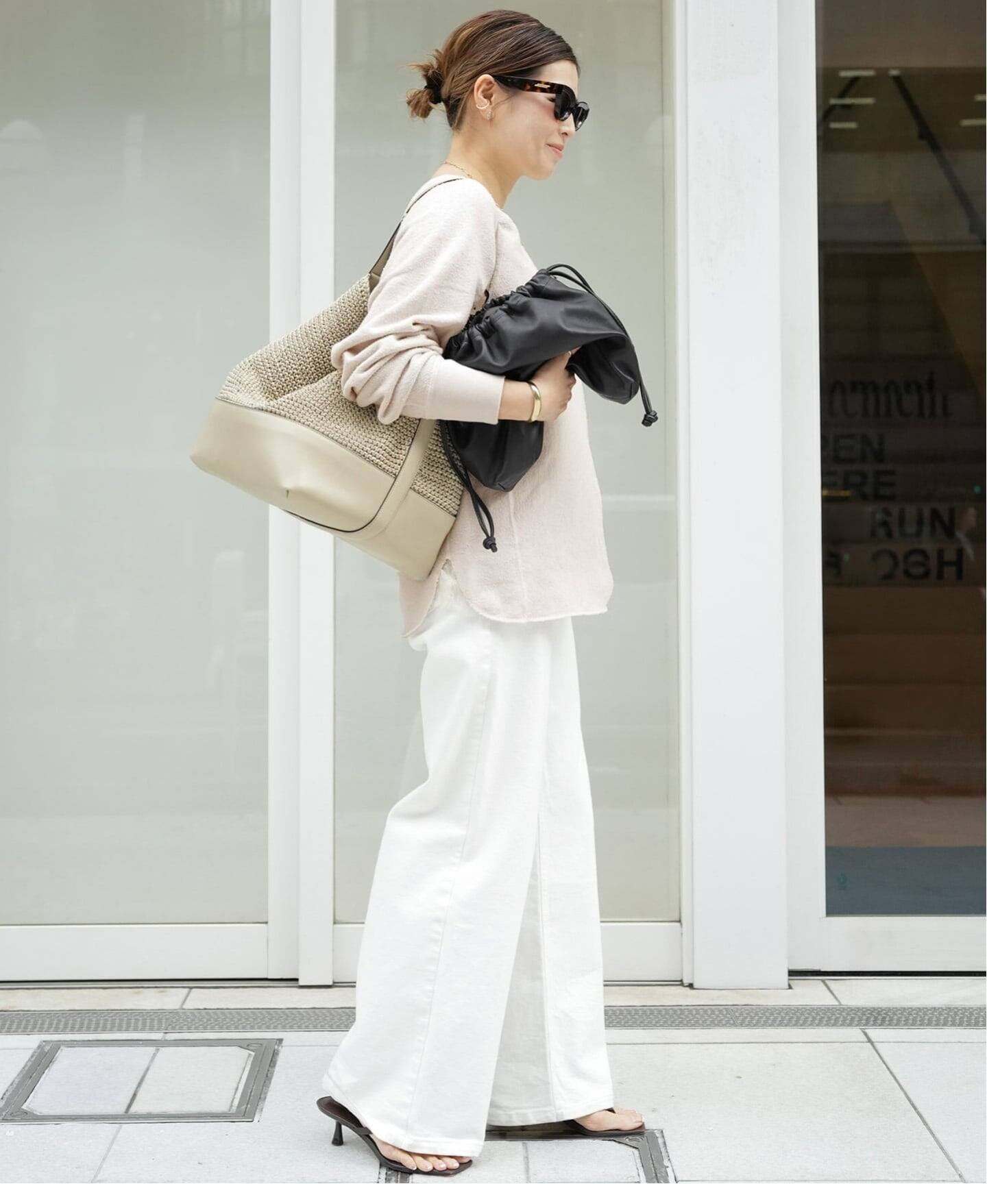 予約》Loose Jeans (white)（デニムパンツ・ジーンズ）｜Deuxieme