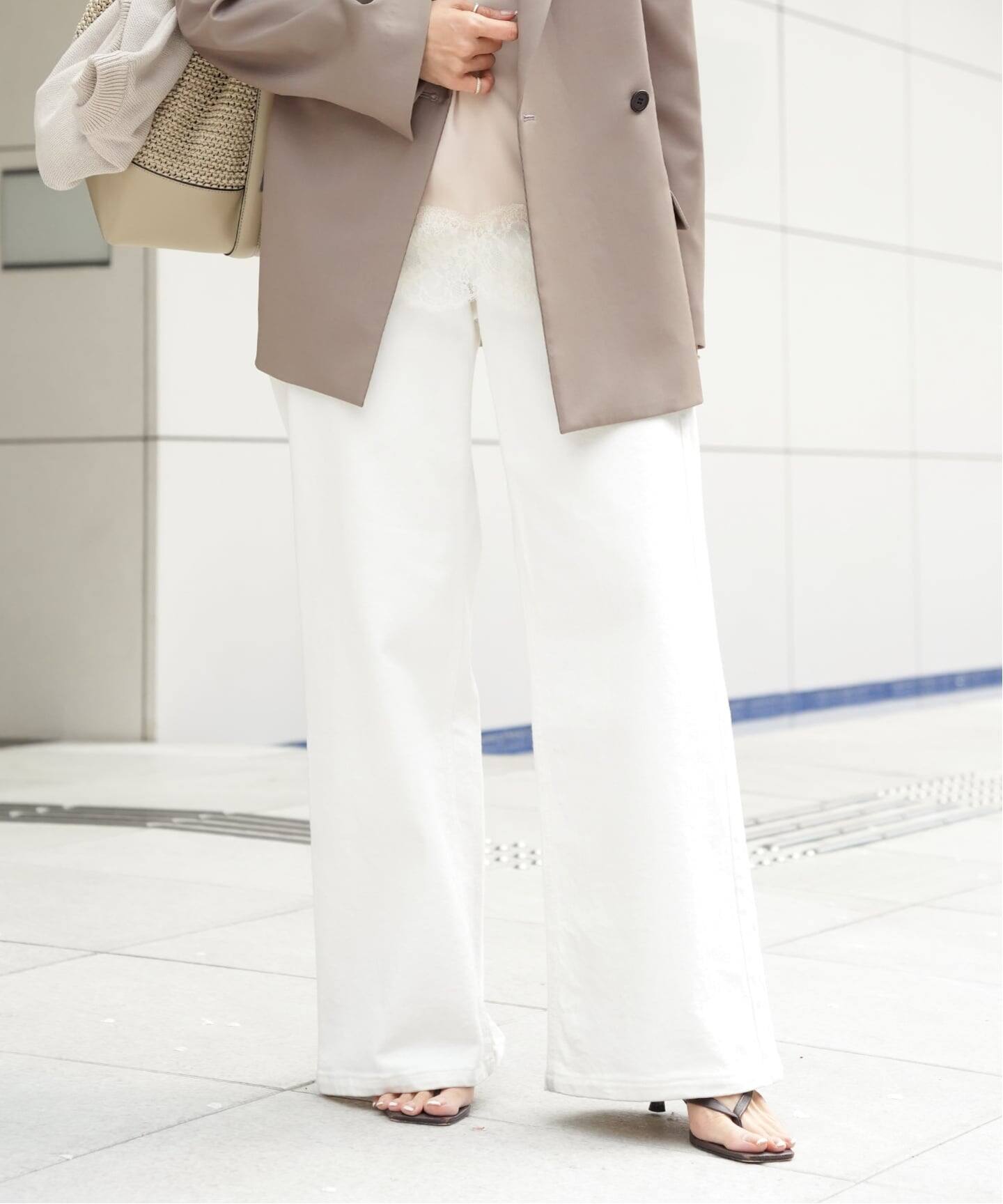 追加 Loose Jeans (white)（デニムパンツ・ジーンズ）｜Deuxieme
