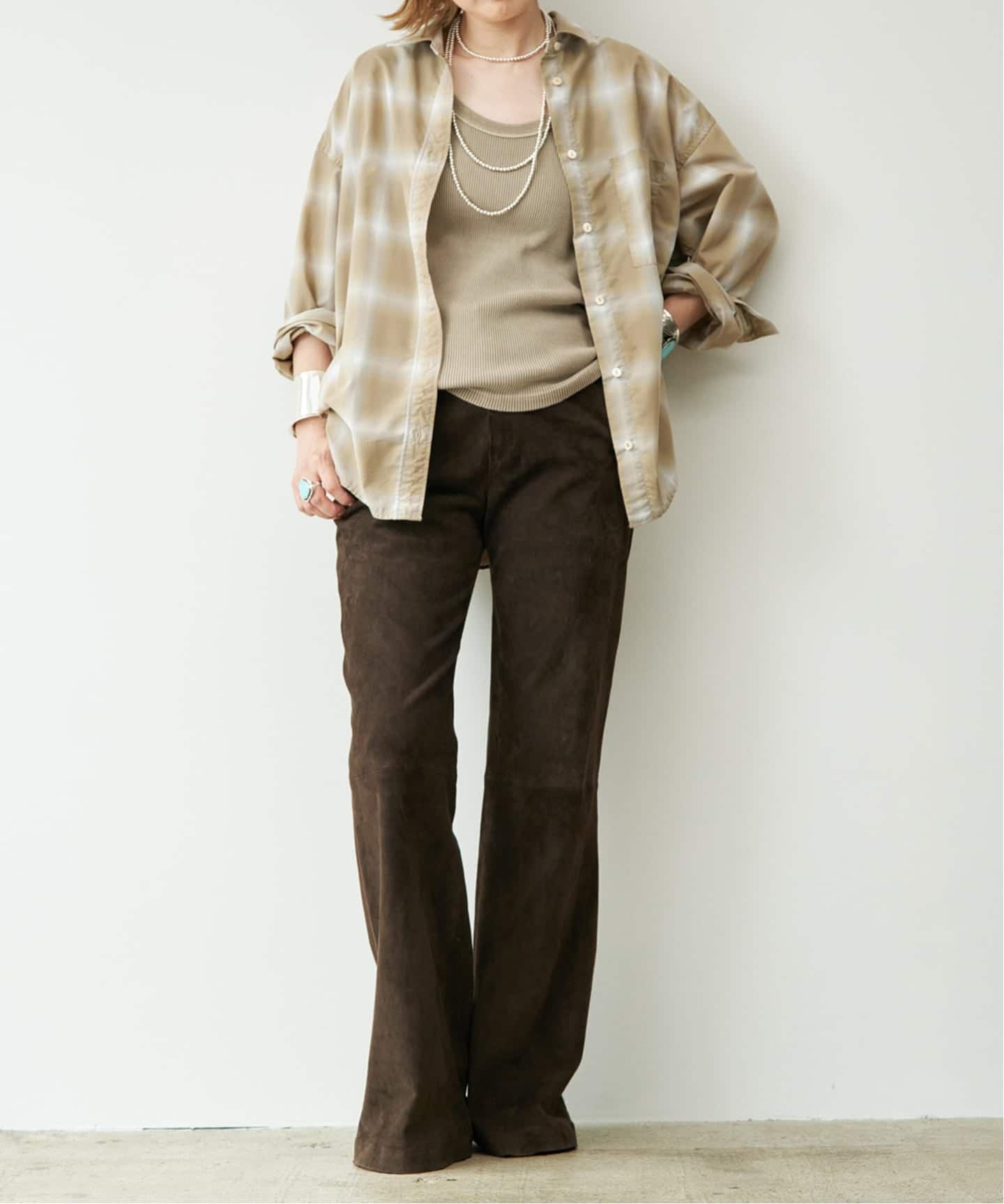 あんきゃめ INES & MARECHAL】FLARE LEATHER PANTS（その他パンツ）｜Deuxieme