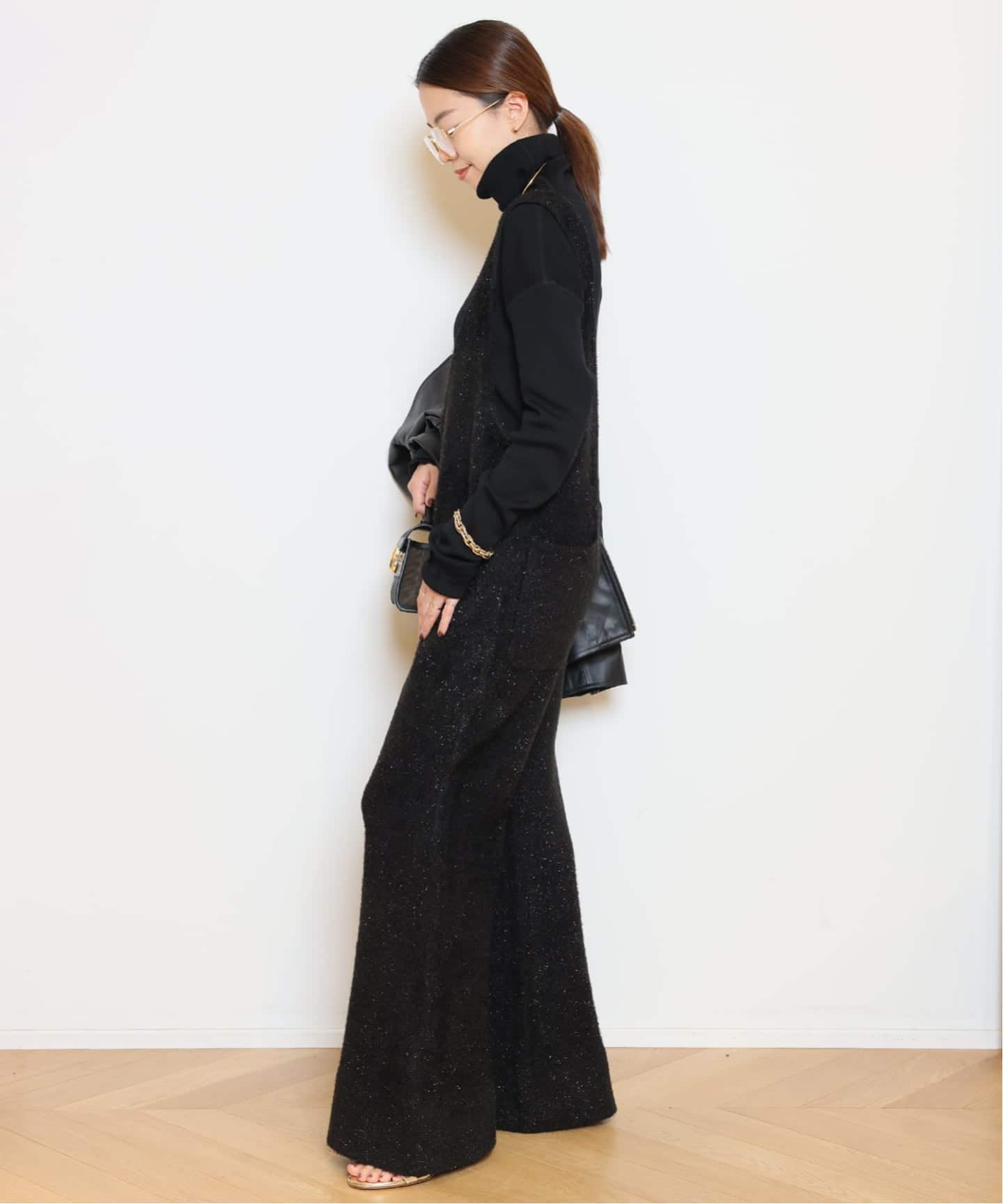 予約》【Col Pierrot/コルピエロ】RAME KNIT オールインワン（つなぎ