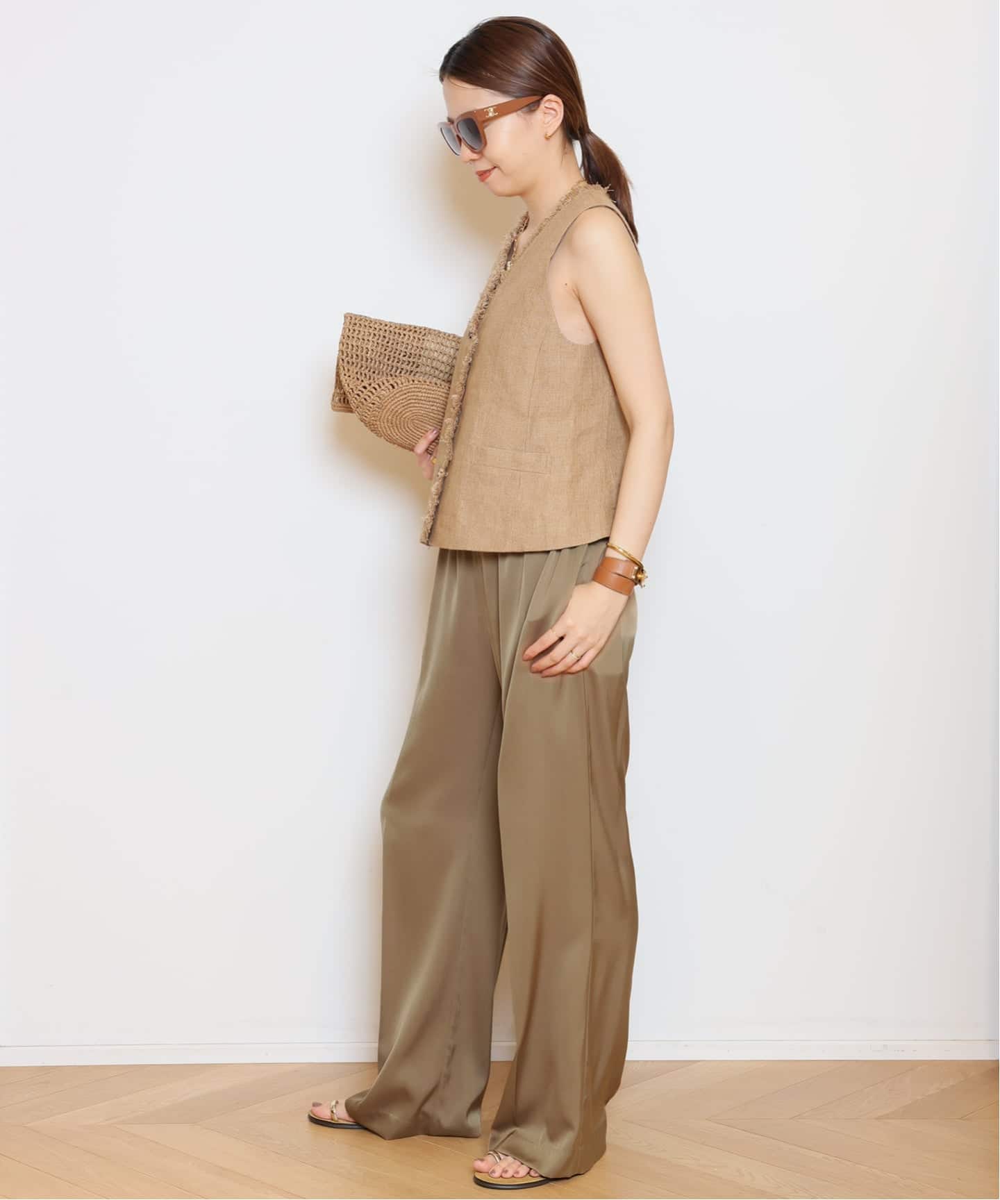 SILK SATIN EASY パンツ（その他パンツ）｜MUSE de Deuxieme Classe