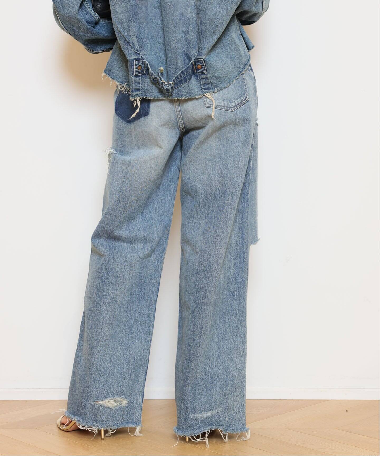 ATTICK BY JOHNBULL/アティック バイ ジョンブル】DAMAGE WIDE デニム