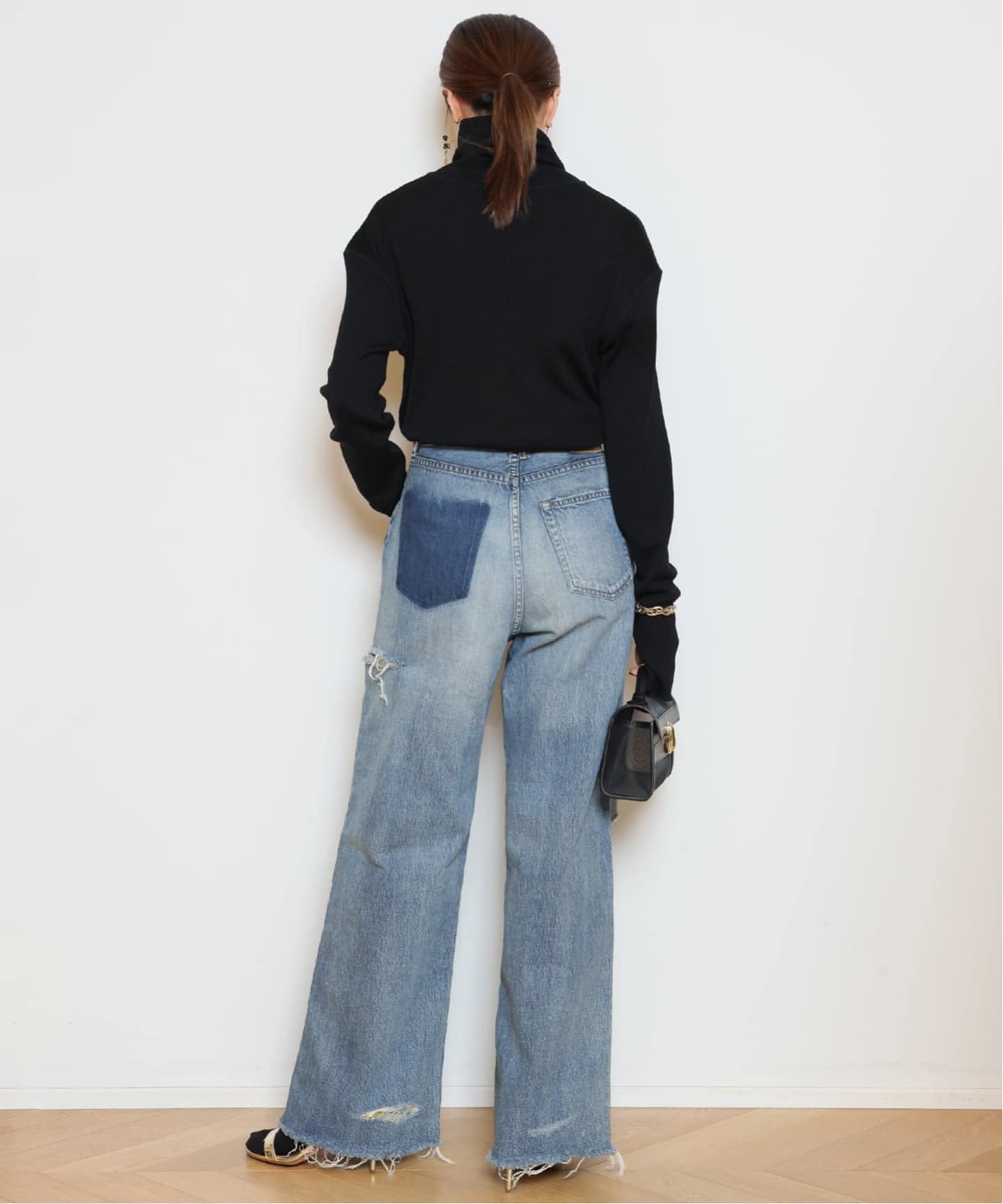 Attick by Johnbull アティックバイジョンブル　ペインターパンツ ATTICK BY JOHNBULL/アティック バイ ジョンブル】DAMAGE WIDE デニム