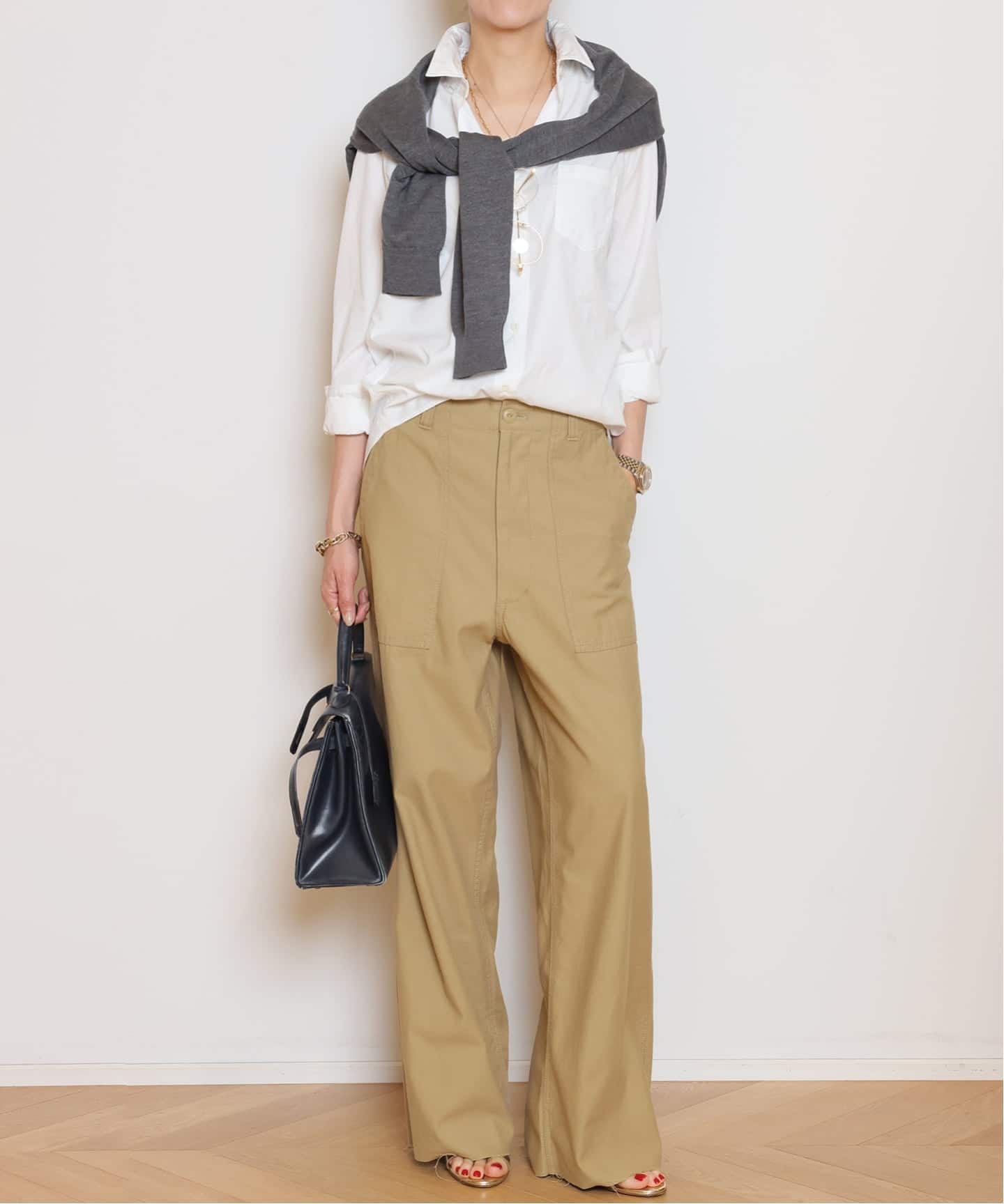 【美品】MADISON BLUE マディソンブルー★ベージュ ワイドパンツ 02 MADISONBLUE/マディソンブルー】FATIGUE パンツ（L.oz BS）（その他