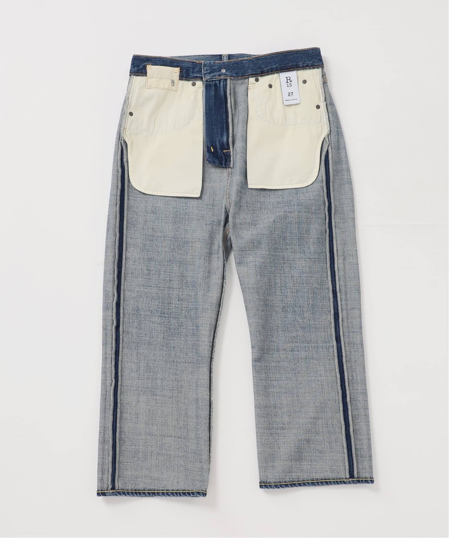 アールサーティーン ドゥーズィエムクラス キックフィット デニムパンツ 28 R13/アールサーティーン】TAILORED DROP デニム（デニムパンツ