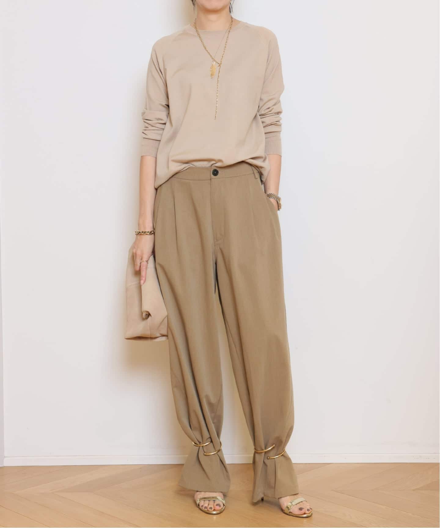DARK PARK コットンパンツ　PHEBE ベージュ　キャメル DARKPARK/ダークパーク】PHEBE CUFF ADORNED WOOL パンツ（その他