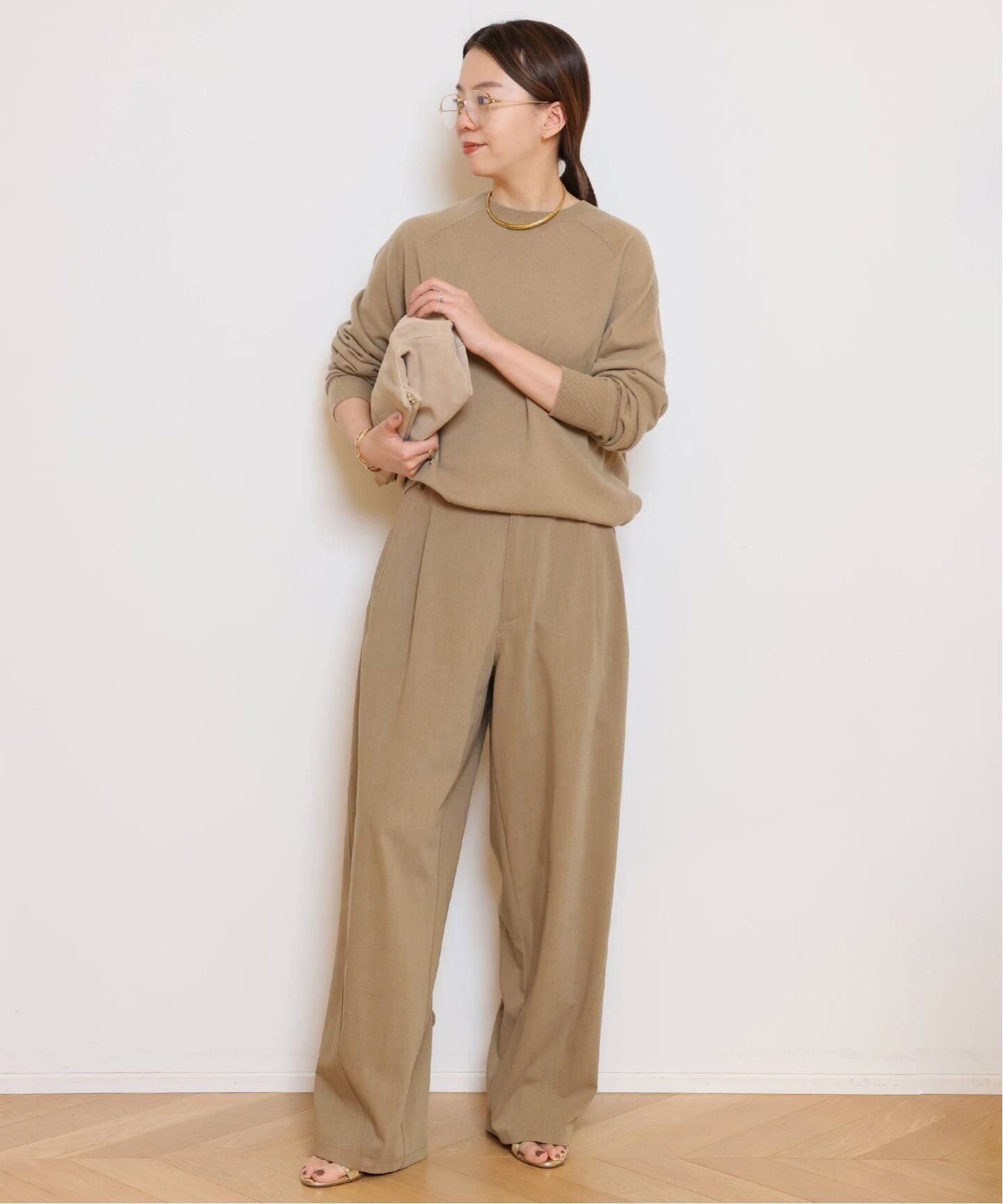 DARK PARK コットンパンツ　PHEBE ベージュ　キャメル DARKPARK/ダークパーク】PHEBE CUFF ADORNED WOOL パンツ（その他