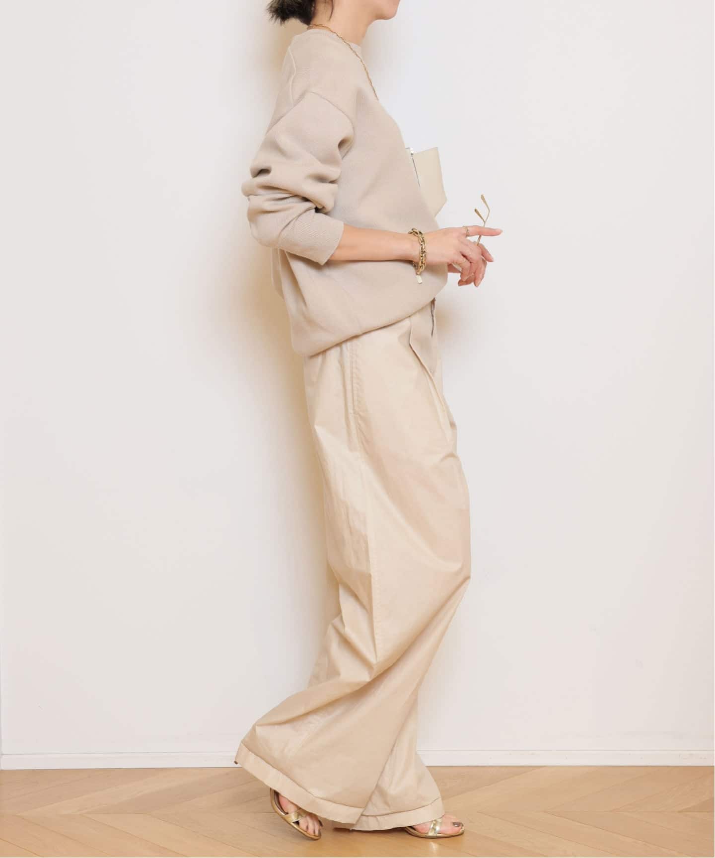 DARKPARK/ダークパーク】DANIELLE CHAIN POPELINE WIDE パンツ（BEIGE